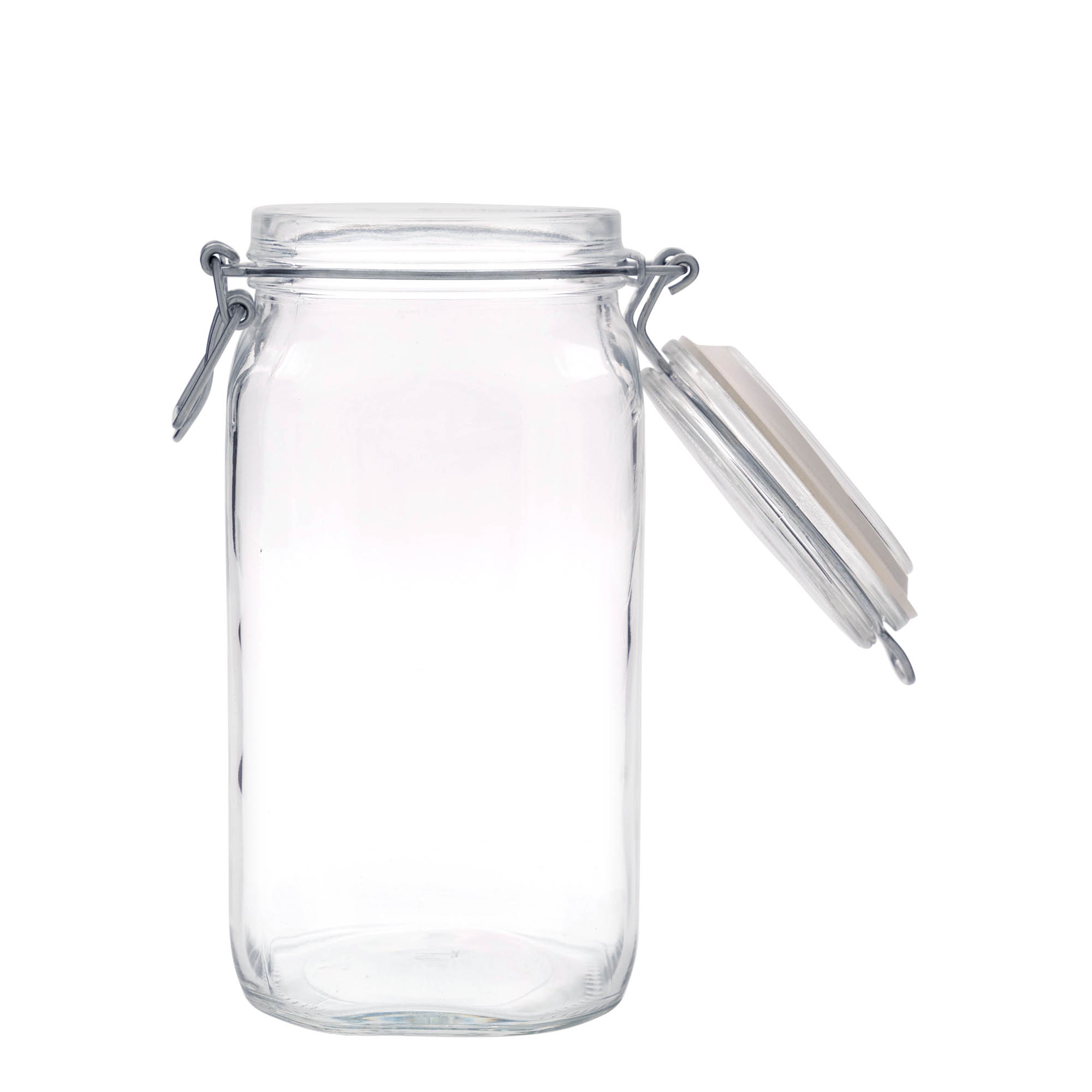 1.500 ml staklenka s žičanim zatvaračem 'Fido', četvrtasta, otvor: žični zatvarač