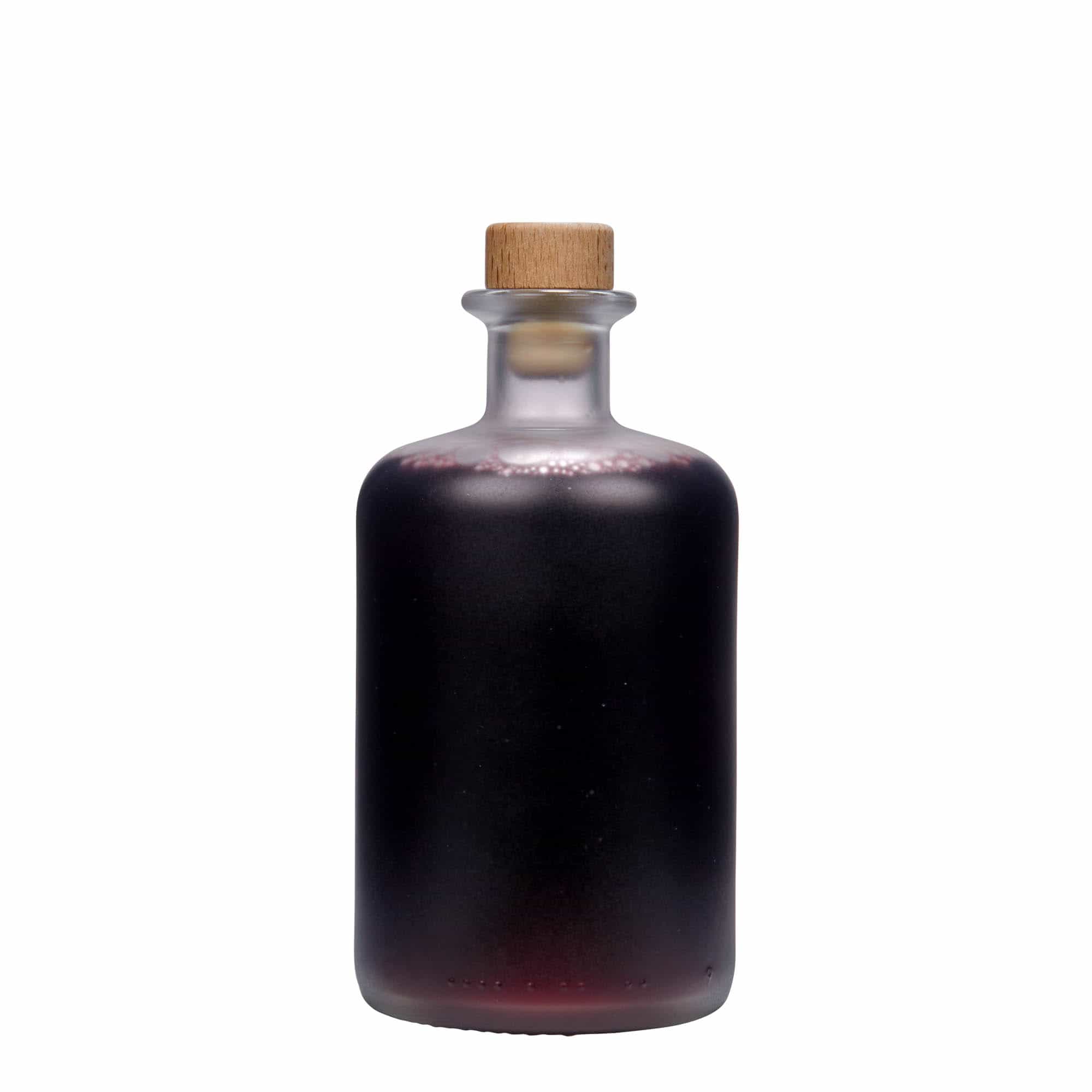 Apotekarska staklena boca 500 ml, matirana, otvor: pluteni čep