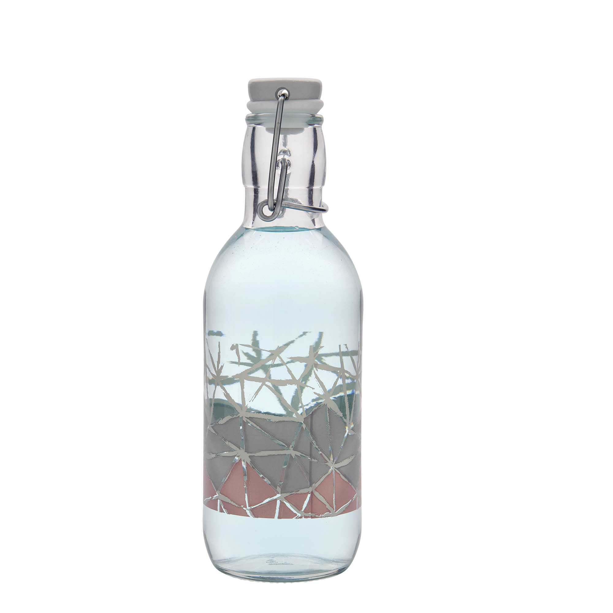 500 ml staklena boca Emilia s tiskom 'Manolibera rosa', grlo: zatvarač s kopčom 500 ml staklena boca Emilia s tiskom 'Manolibera rosa', grlo: zatvarač s kopčom