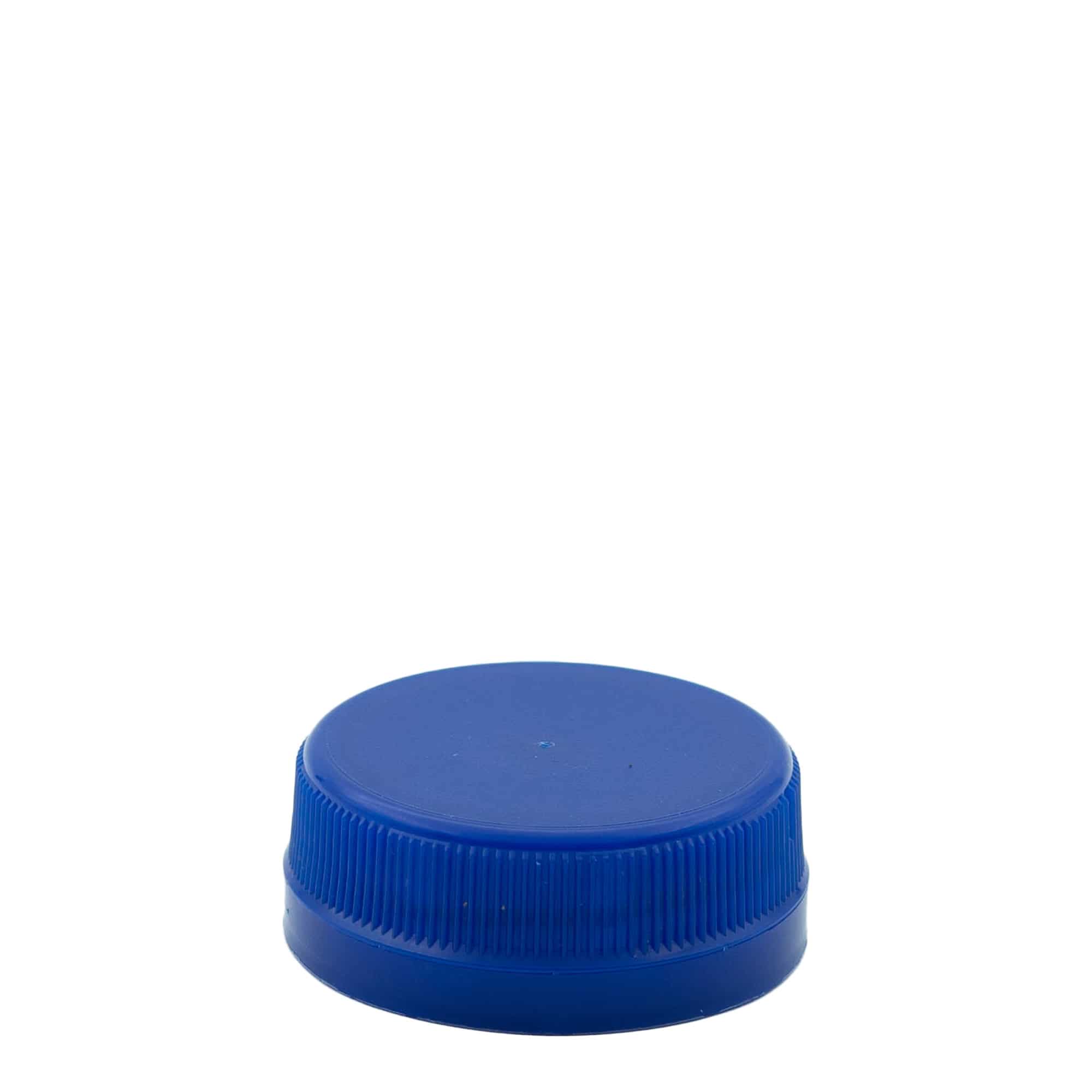 Navojni čep s dvostrukim navojem, PE plastika, plavi, za otvor: PET 38 mm
