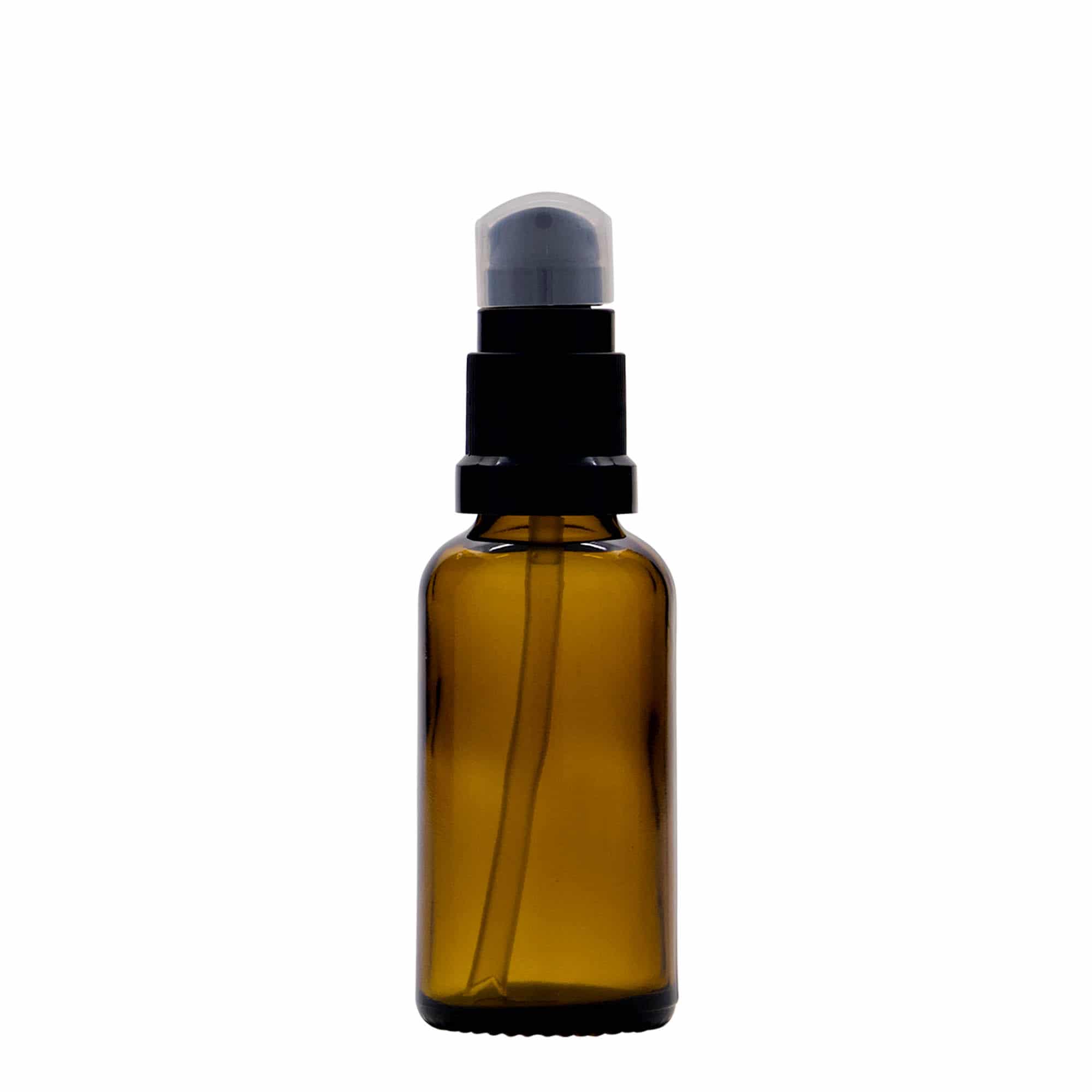 Farmaceutska boca 30 ml s pumpicom za losion, staklo, smeđa, otvor: DIN 18 Farmaceutska boca 30 ml s pumpicom za losion, staklo, smeđa, otvor: DIN 18