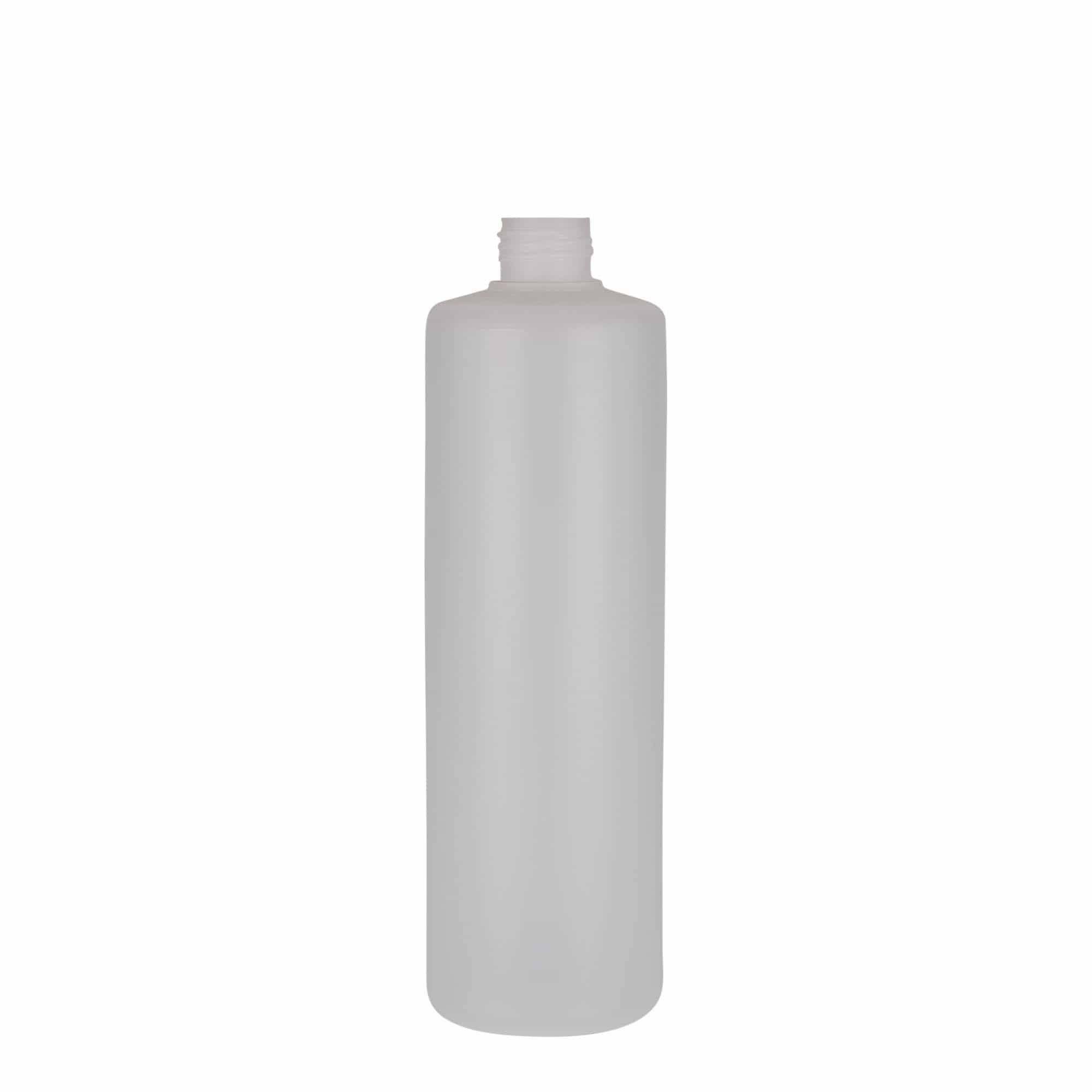 Okrugla boca 500 ml, PE plastika, prirodna, otvor: navojni čep Okrugla boca 500 ml, PE plastika, prirodna, otvor: navojni čep
