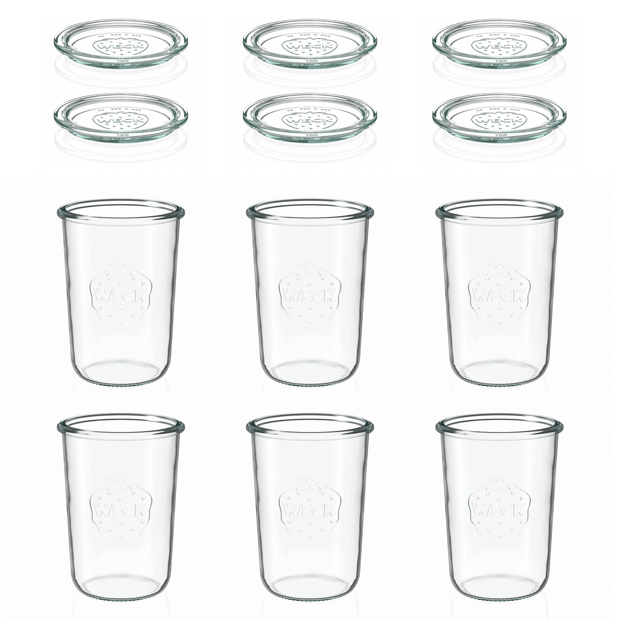 6x 850 ml WECK-staklenka za stavljanje naopako sa staklenim poklopcem RR 100