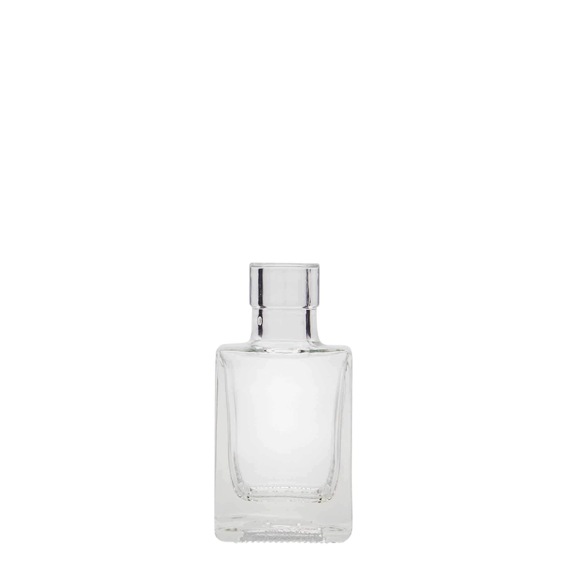50 ml staklena boca 'Cube', kvadratna, otvor: pluta