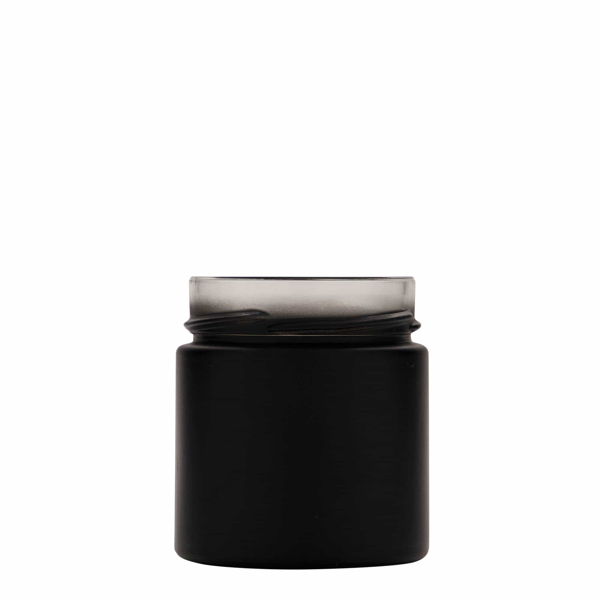 220 ml okrugla staklenka 'Aurora', crna, otvor: Deep-Twist-Off (DTO 66)