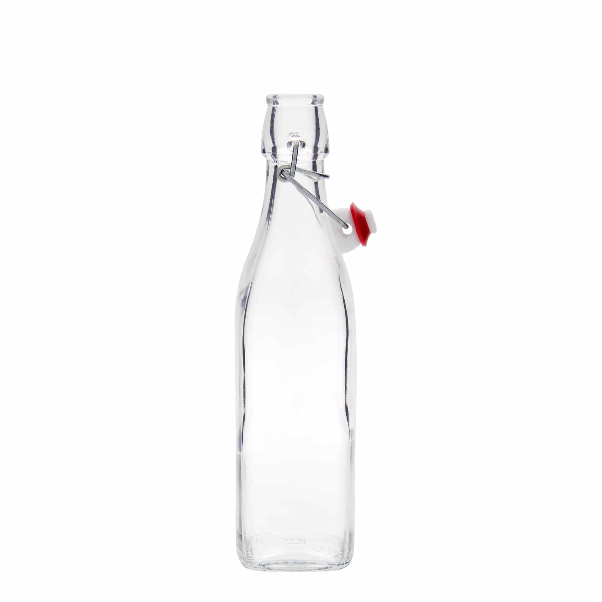 500 ml staklena boca 'Swing, kvadratna, grlo: zatvarač s kopčom'