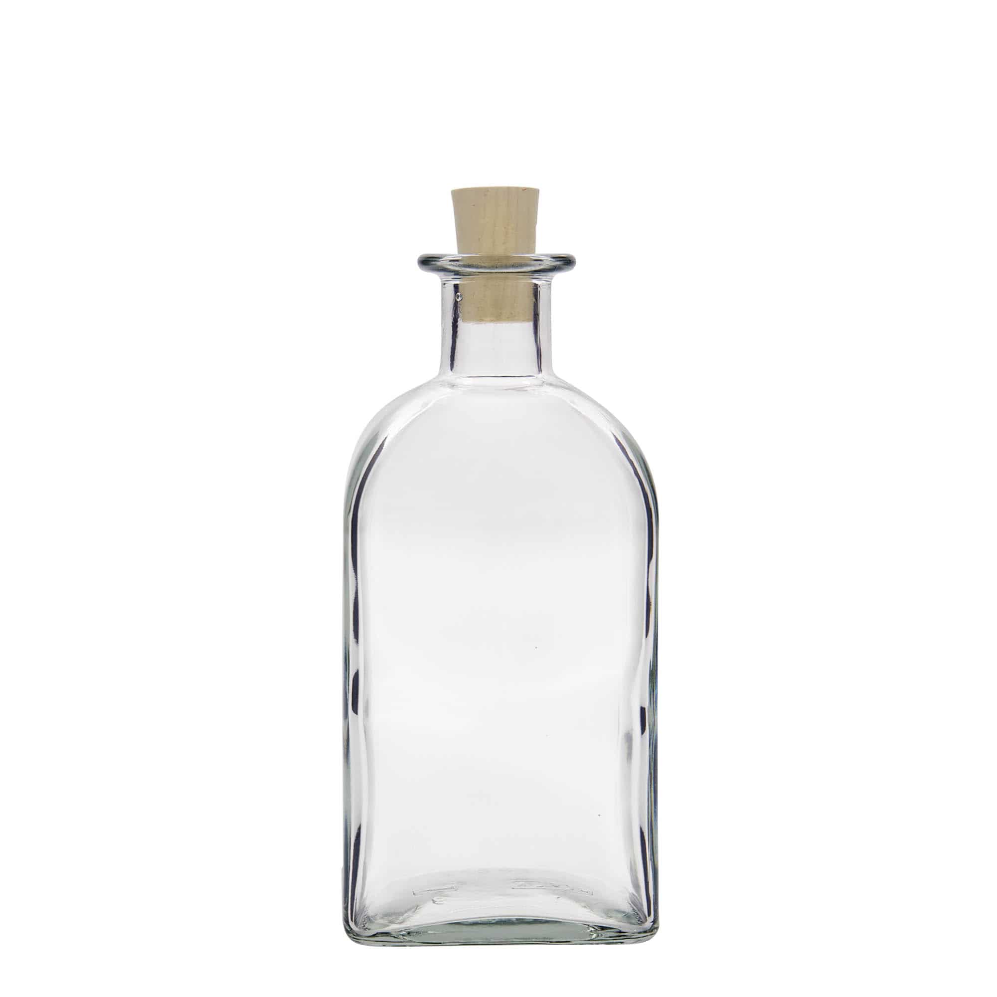 500 ml staklena boca Apotheker Carré, četvrtasta, otvor: pluta