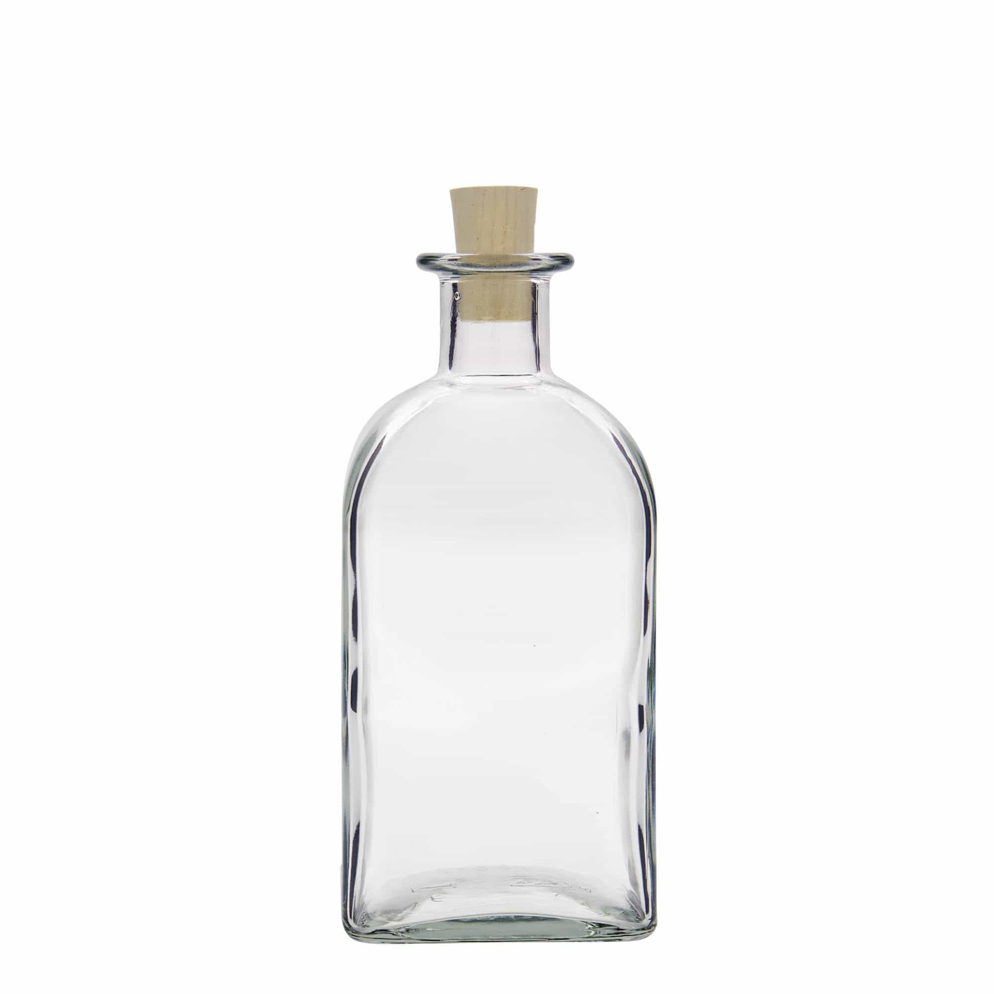500 ml staklena boca Apotheker Carré, četvrtasta, otvor: pluta