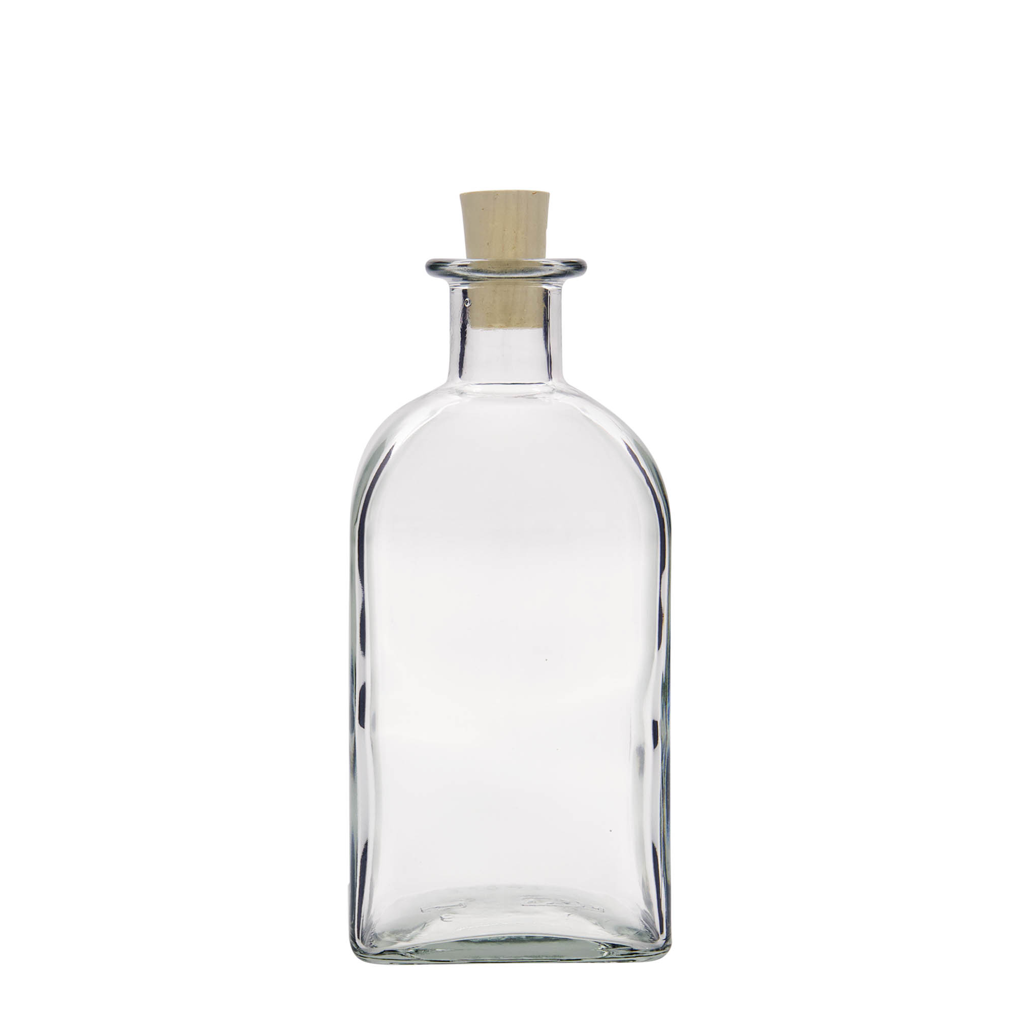 500 ml staklena boca Apotheker Carré, četvrtasta, otvor: pluta