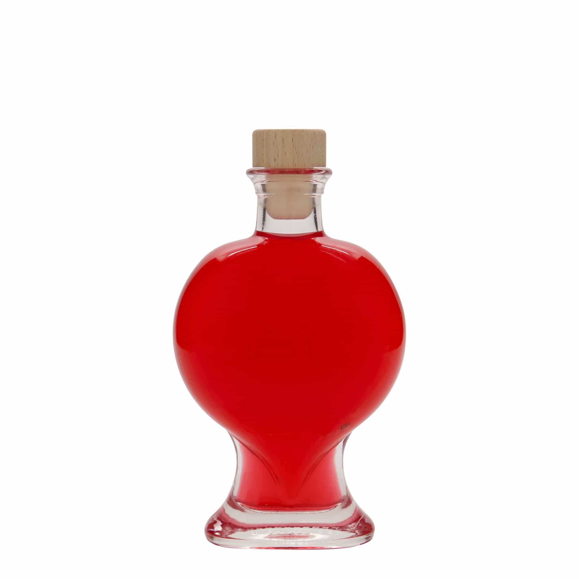 200 ml staklena boca 'Srce', otvor: pluta