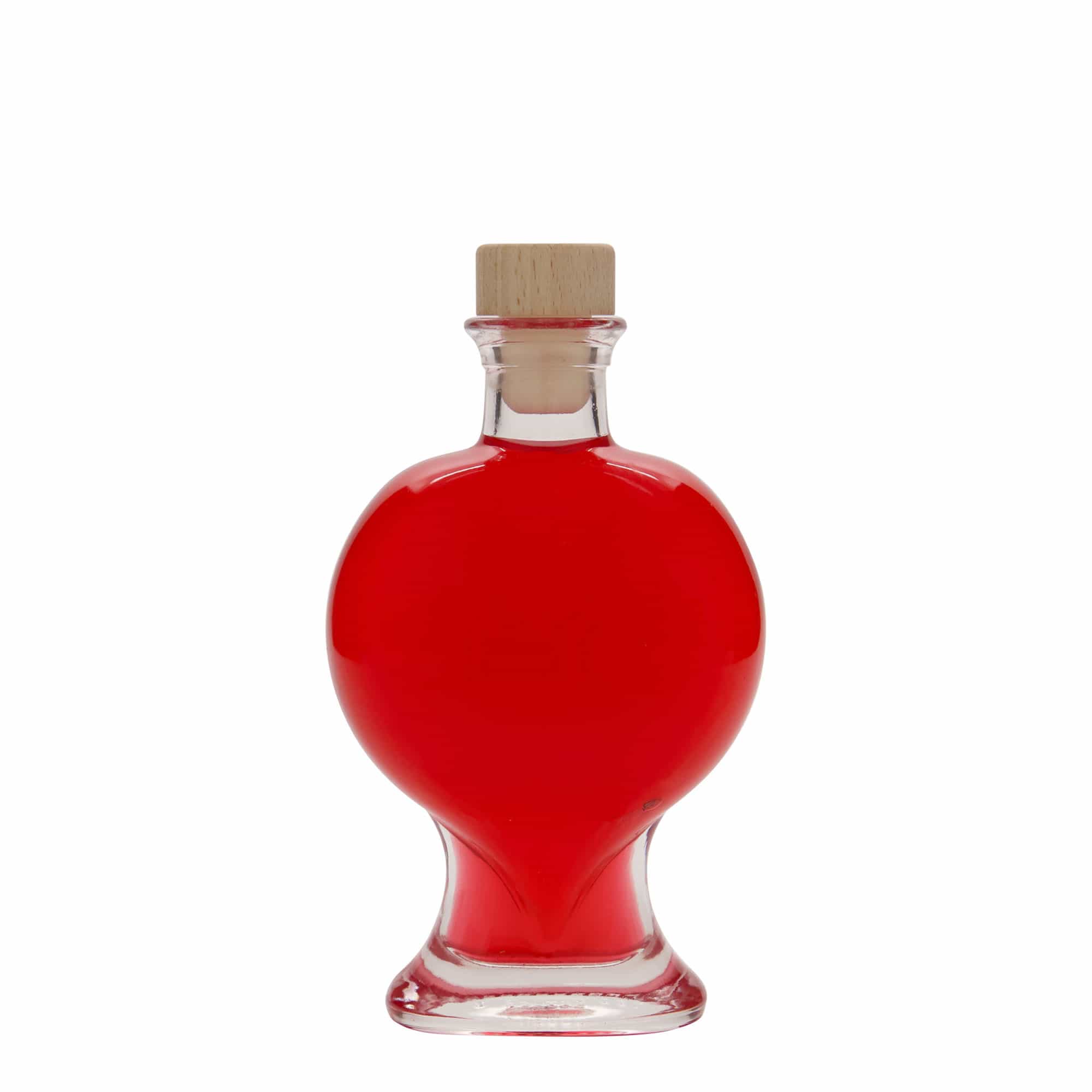 200 ml staklena boca 'Srce', otvor: pluta