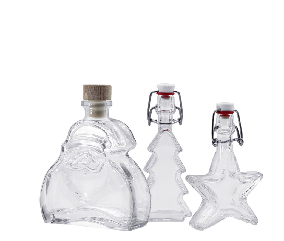 Božićne boce Tri ukrasne boce za božićnu sezonu