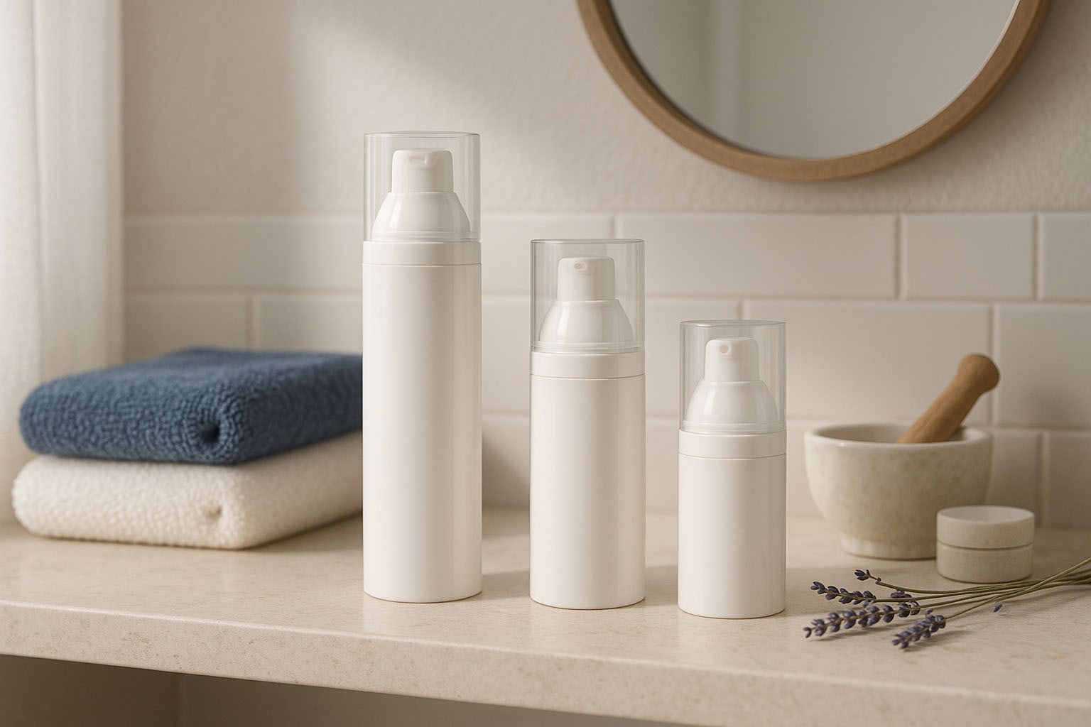 Airless dozirna pumpa 'Mezzo', PP-plastika, bijela