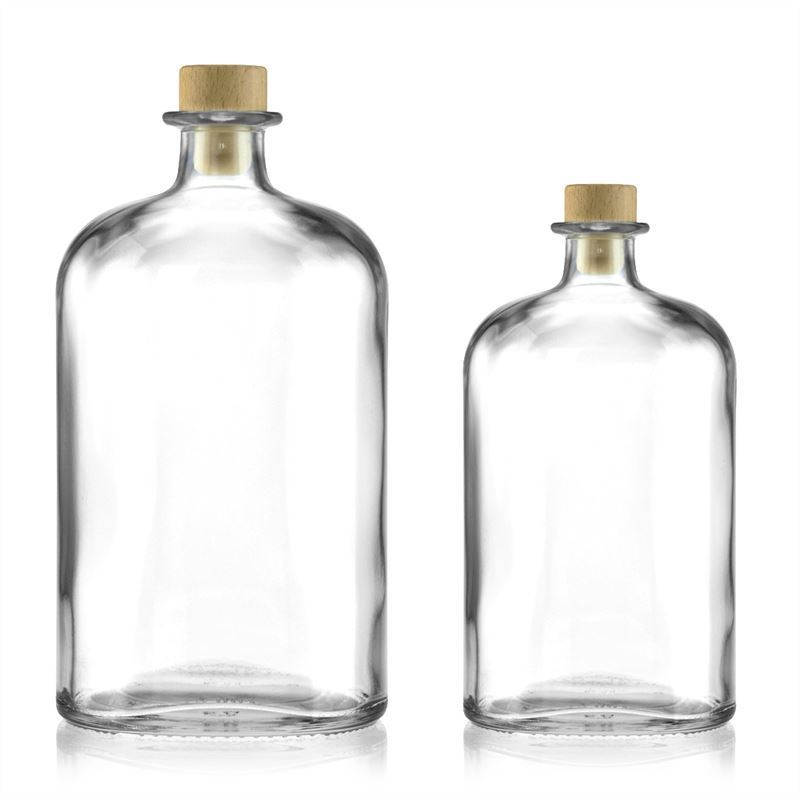Staklena boca 1000 ml 'Dundee', ovalna, otvor: pluteni čep Staklena boca 1000 ml 'Dundee', ovalna, otvor: pluteni čep