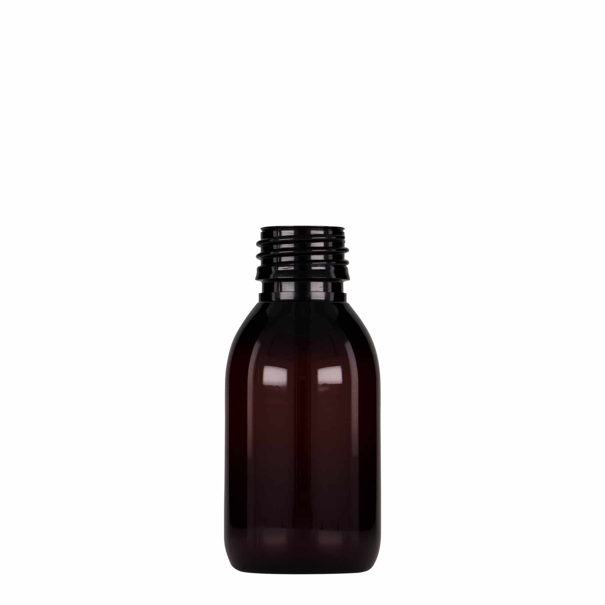 100 ml PET-medicinska boca, smeđa, plast, grlo: PP 28