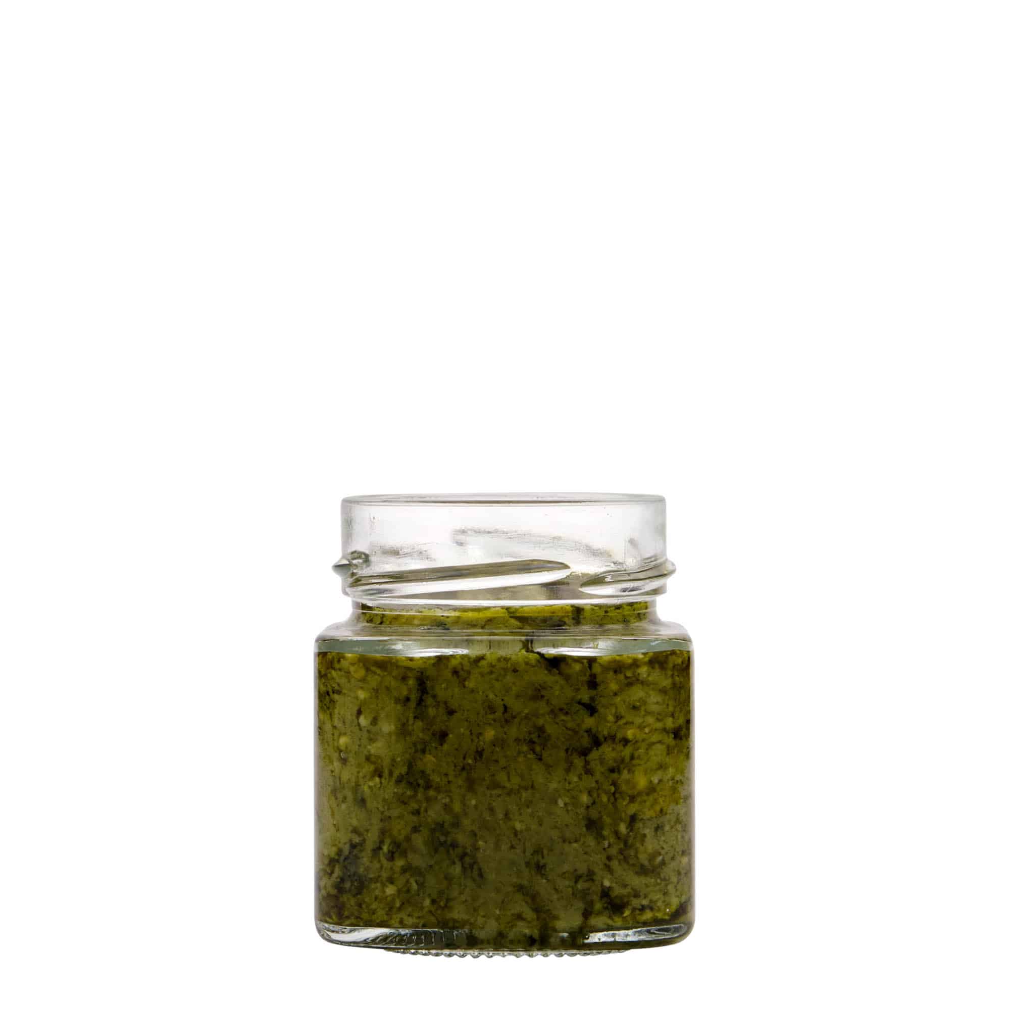 156 ml četvrtasta staklenka 'Funny', grlo: Deep-Twist-Off (DTO 58)