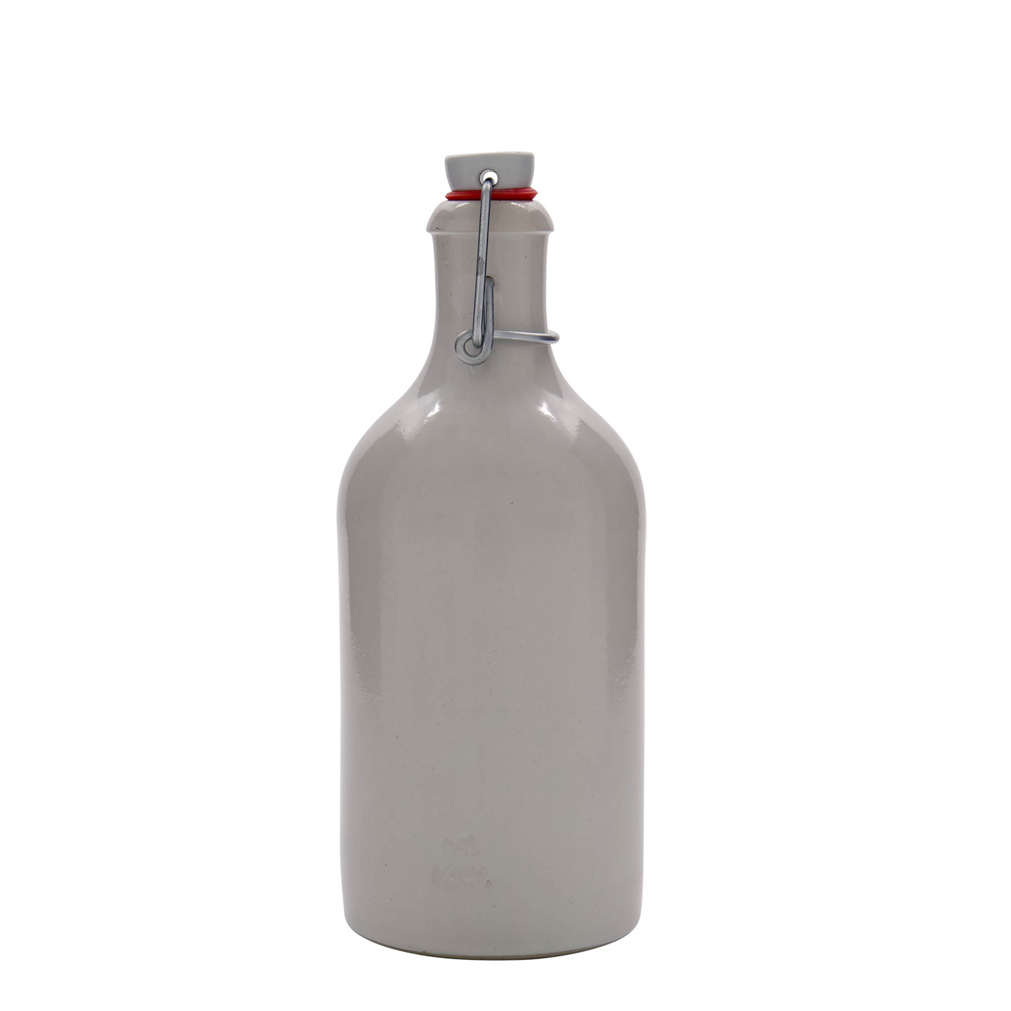 500 ml glineni vrč, kamenina, bijeli, otvor: zatvarač s kopčom