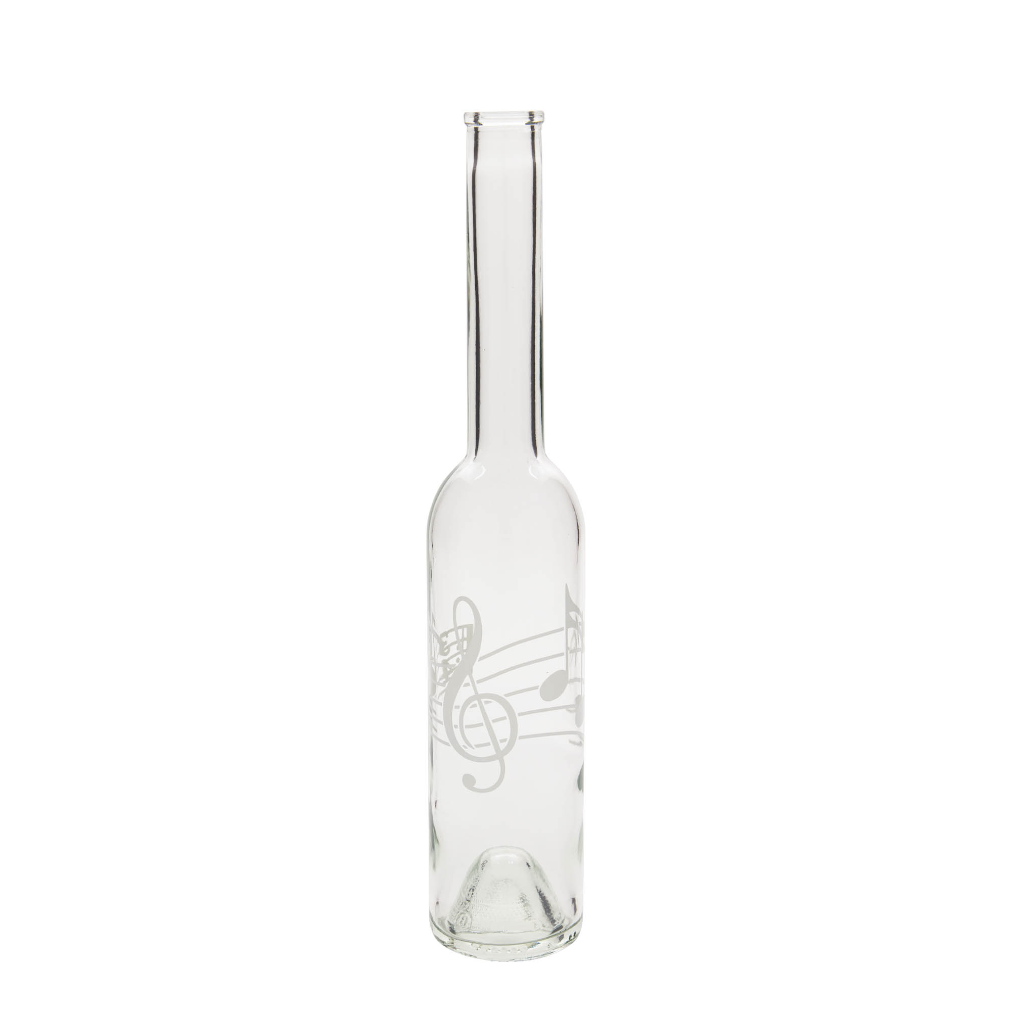 350 ml staklena boca 'Opera', motiv: glazbene note, grlo: plutani čep
