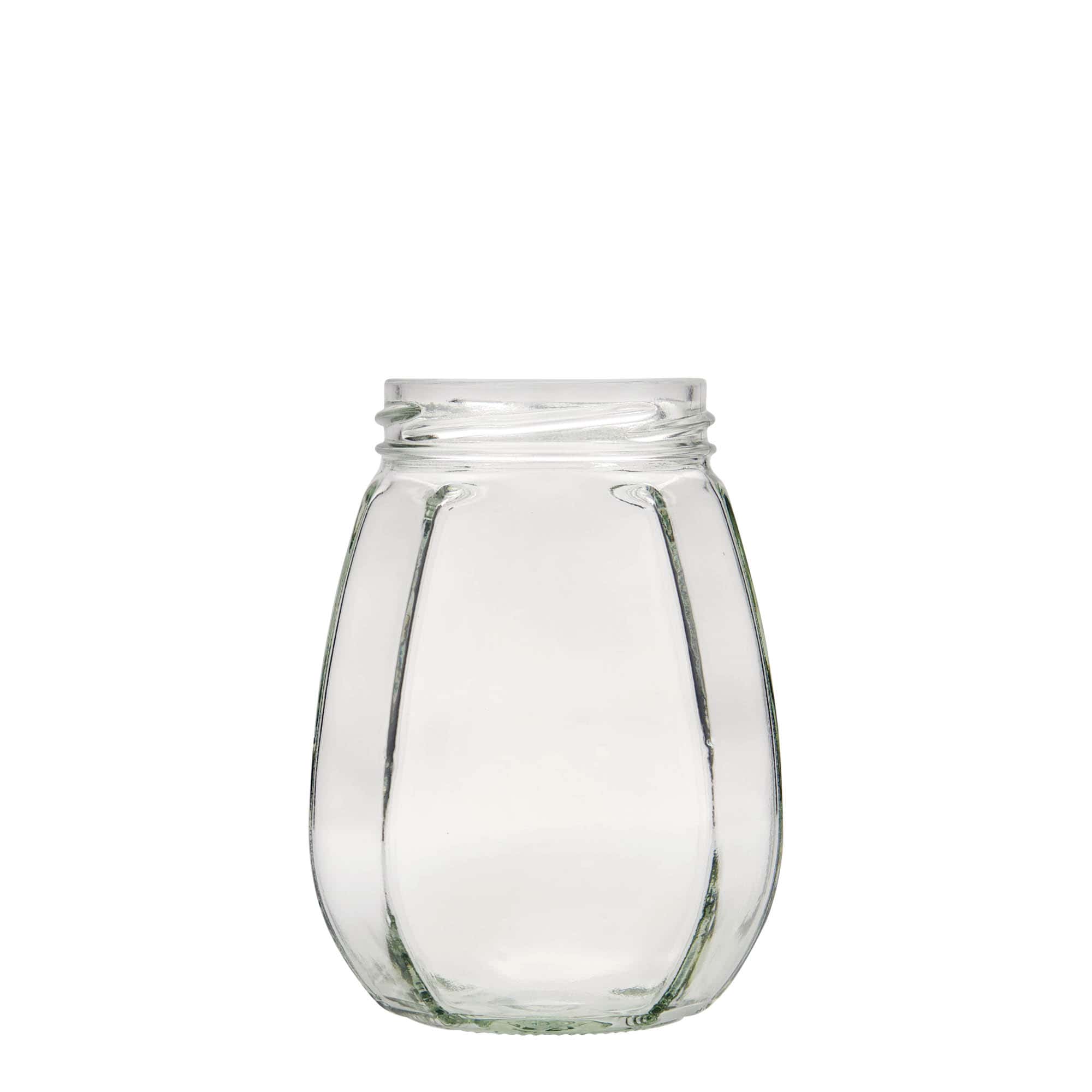 385 ml ukrasna staklenka, šesterokutna, otvor: Twist-Off (TO 63)