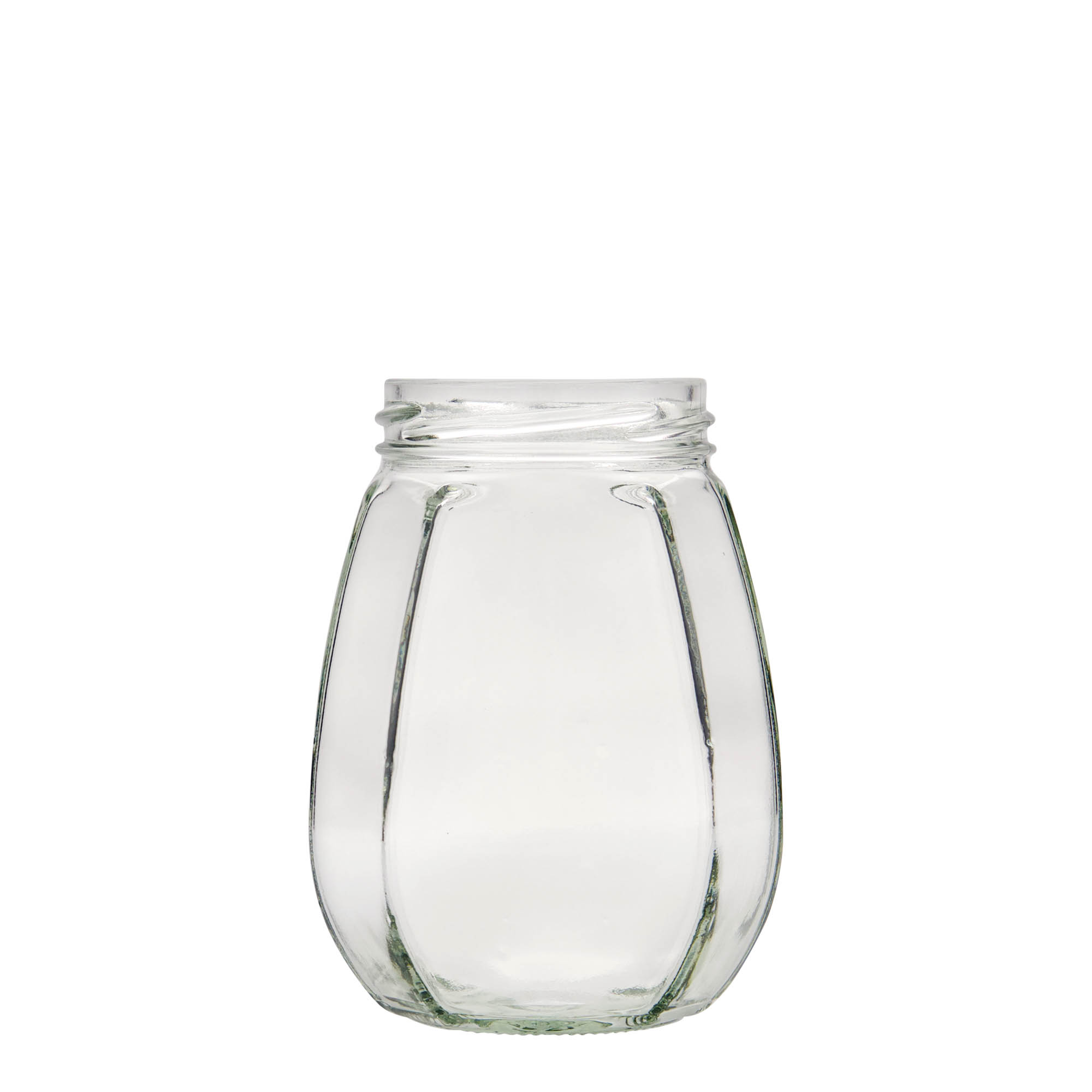 385 ml ukrasna staklenka, šesterokutna, otvor: Twist-Off (TO 63)