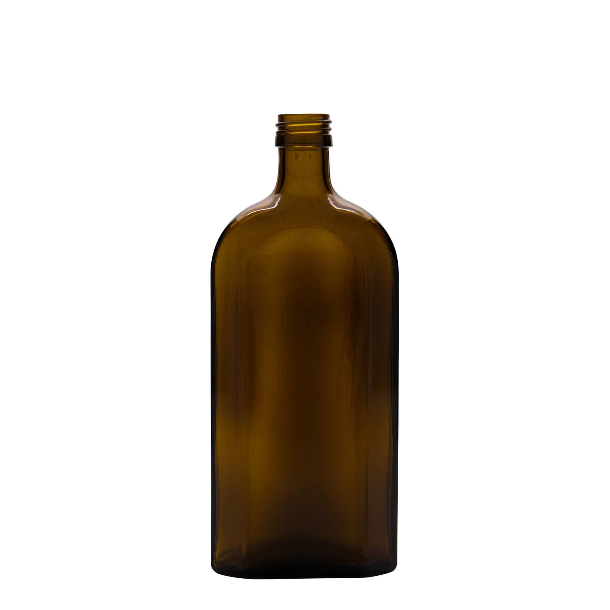 Farmaceutska boca 500 ml Meplat, ovalna, staklo, smeđa, otvor: PP 28 Farmaceutska boca 500 ml Meplat, ovalna, staklo, smeđa, otvor: PP 28