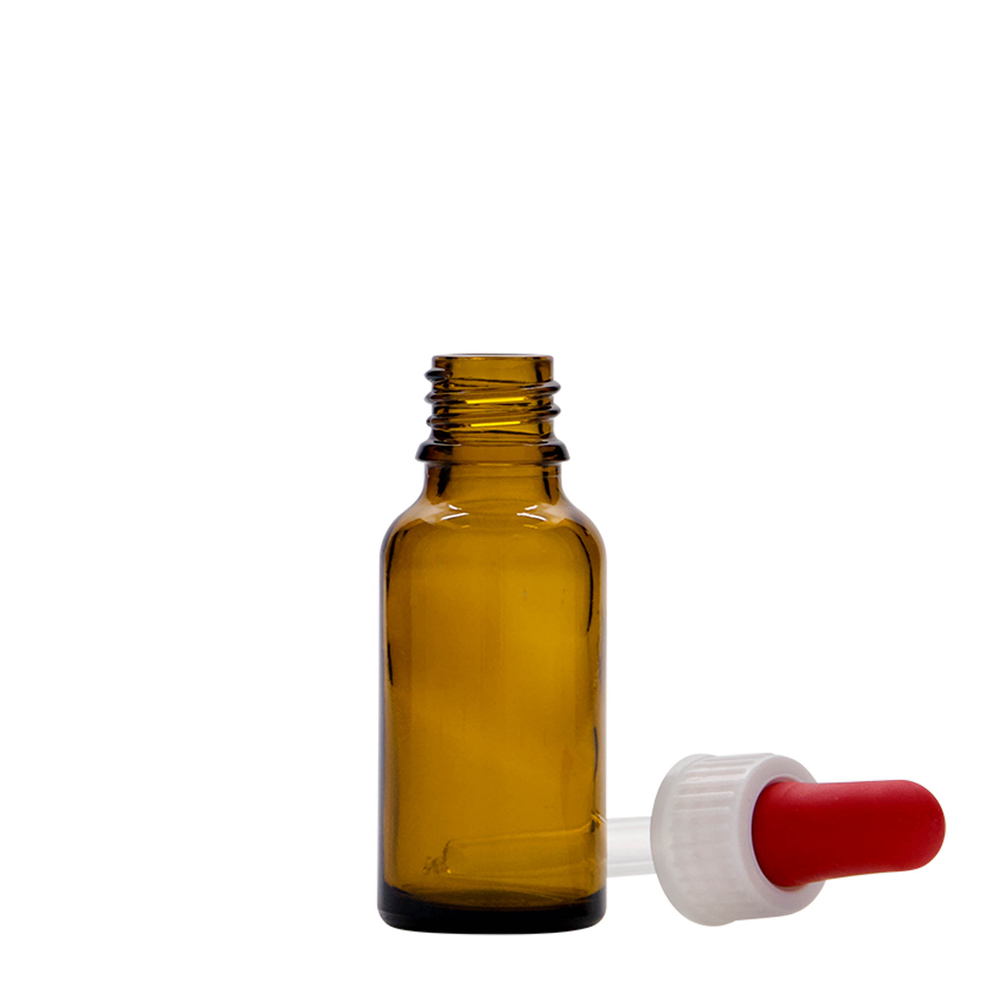 20 ml bočica s kapaljkom, medicinska, staklena, smeđa, grlo: DIN 18