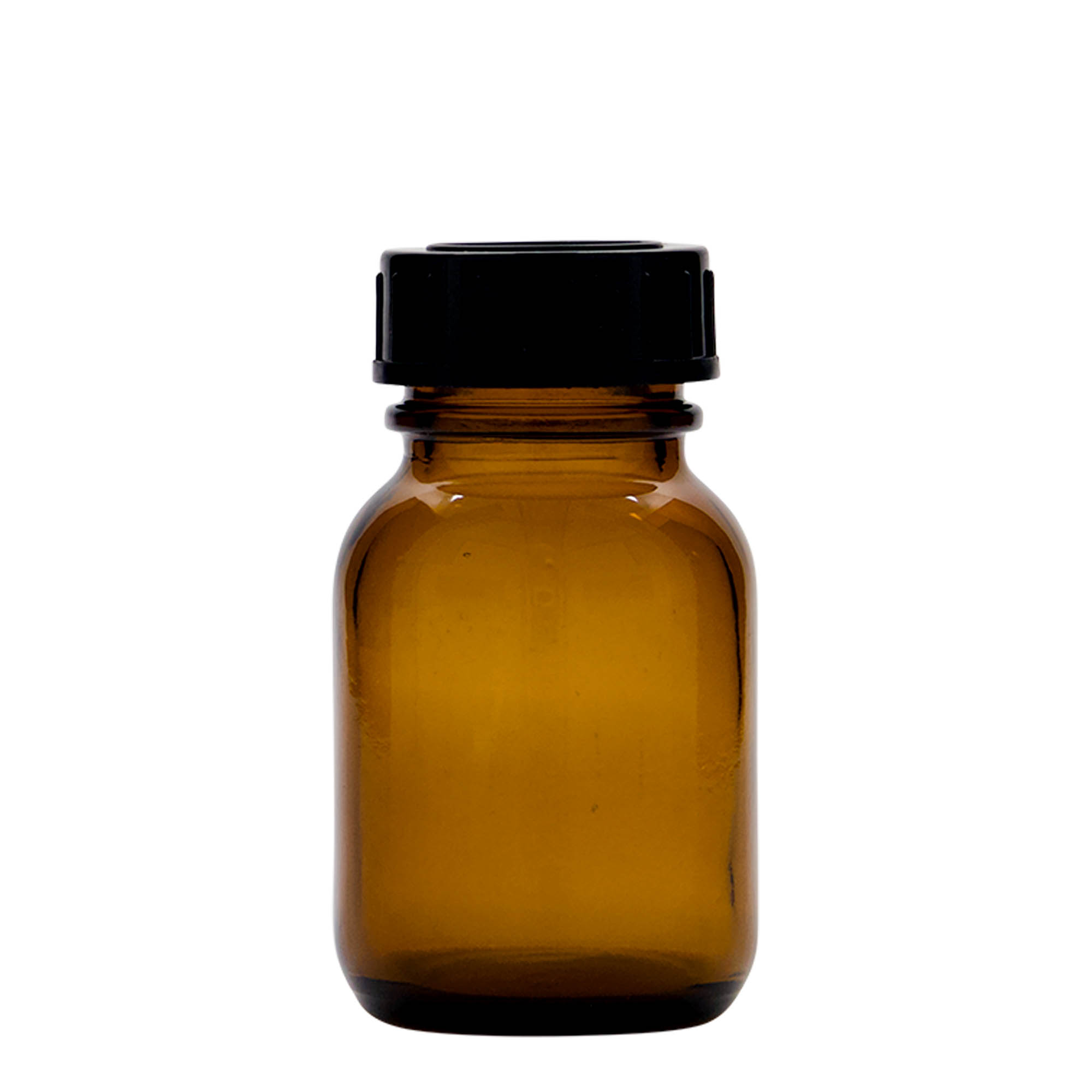 50 ml staklena boca širokog grla, smeđa, grlo: DIN 32