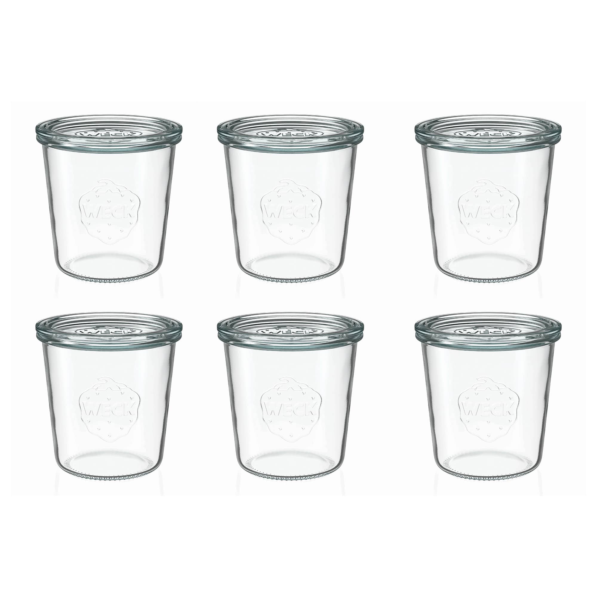 6x 580 ml WECK-staklenka za stavljanje naopako sa staklenim poklopcem RR 100