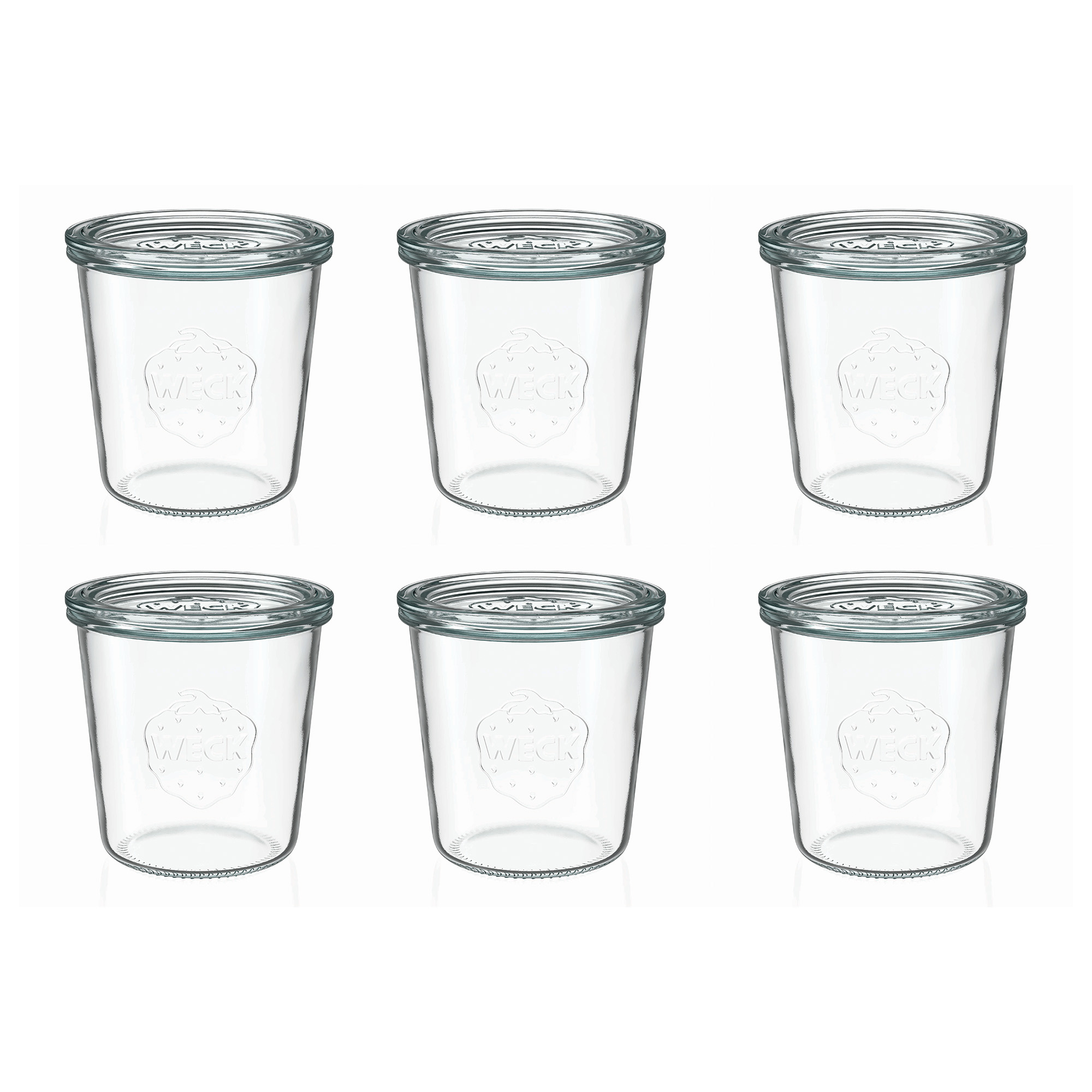 6x 580 ml WECK-staklenka za stavljanje naopako sa staklenim poklopcem RR 100