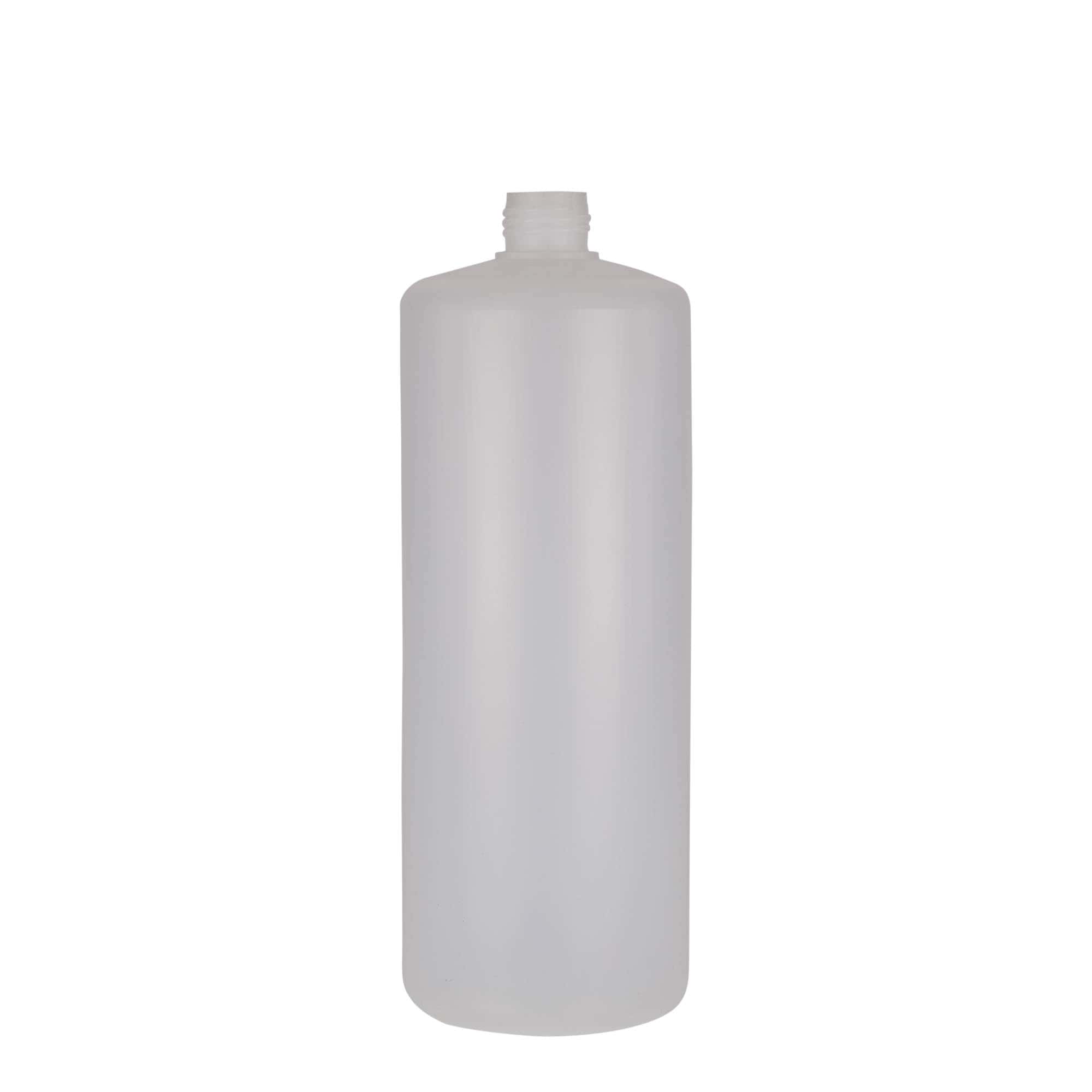 Okrugla boca 1000 ml, PE plastika, prirodna, otvor: navojni čep Okrugla boca 1000 ml, PE plastika, prirodna, otvor: navojni čep