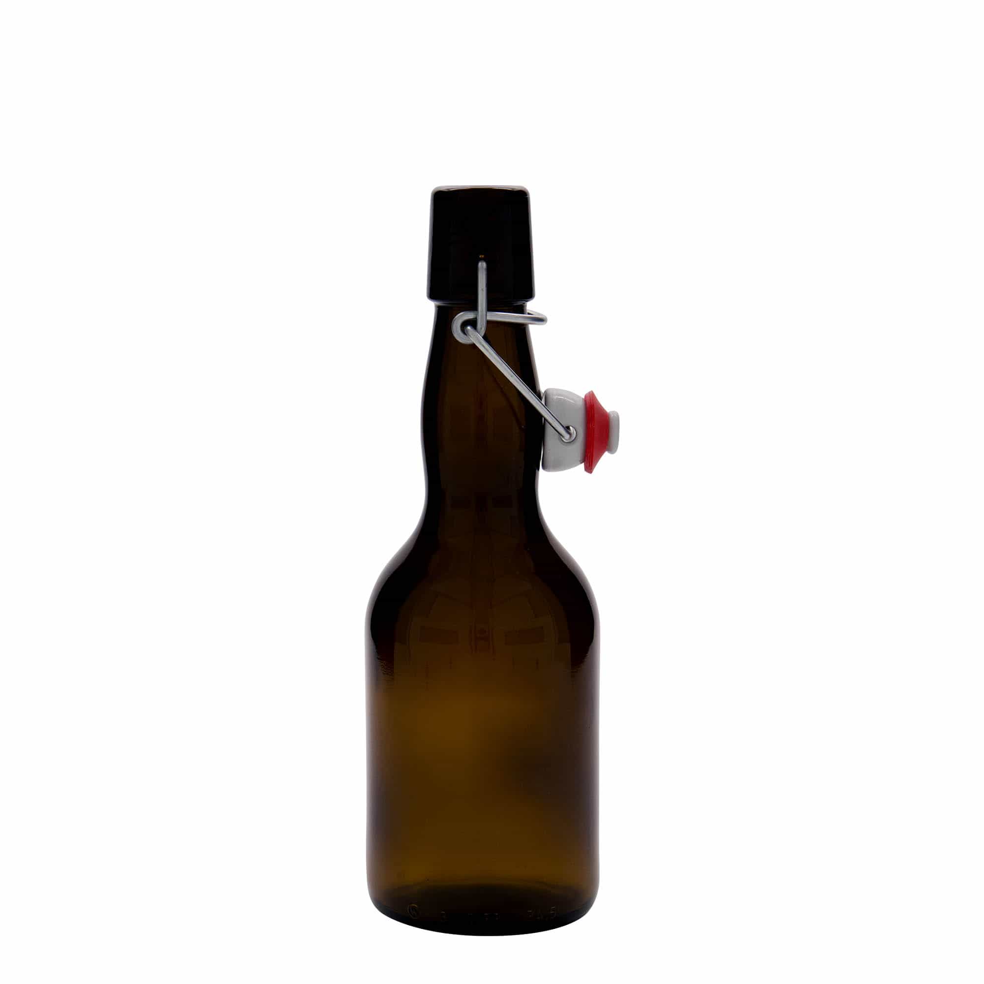 330 ml boca piva s grlom, staklo, smeđa, otvor: zatvarač s kopčom