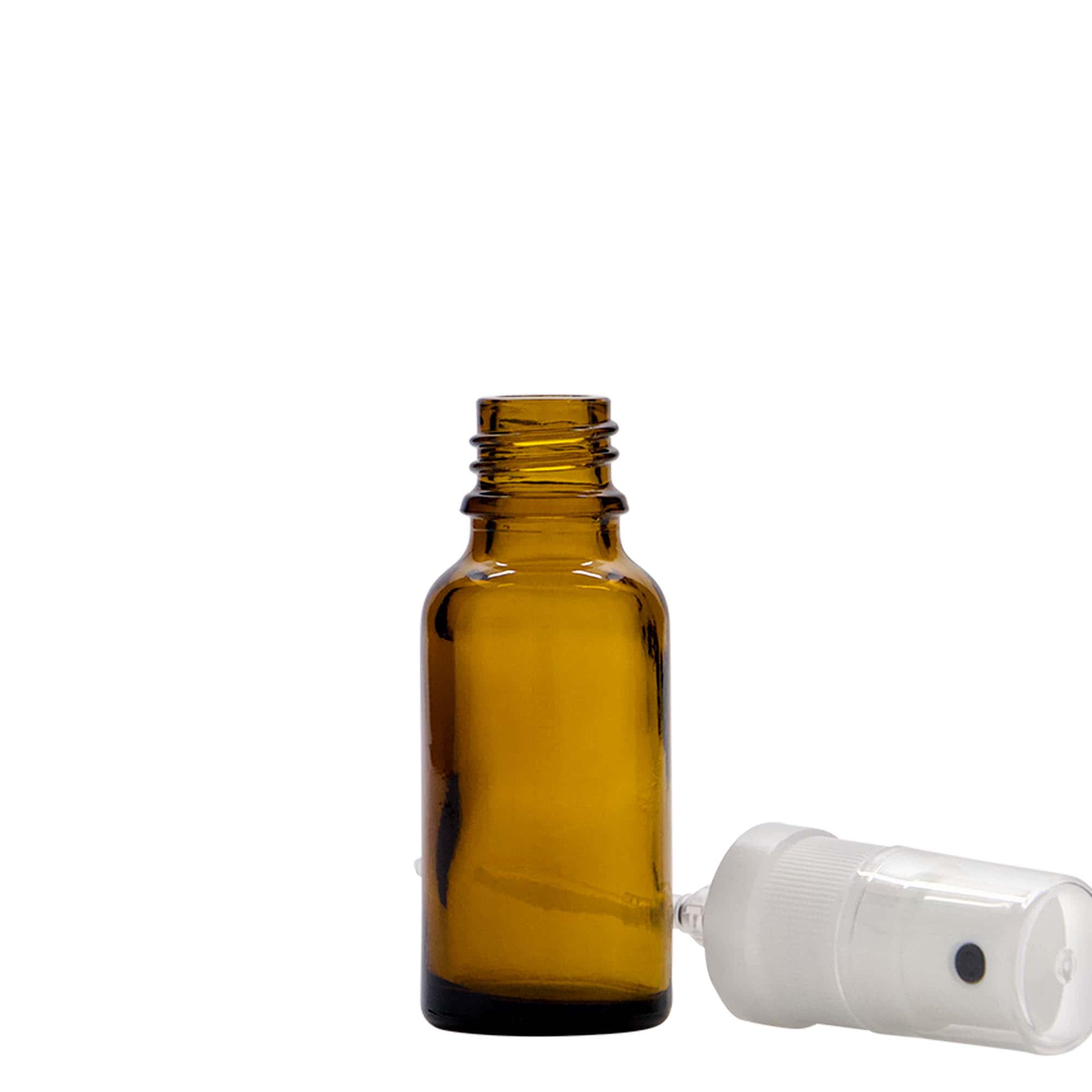 20 ml bočica za prskanje, medicinska, staklena, smeđa, grlo: DIN 18