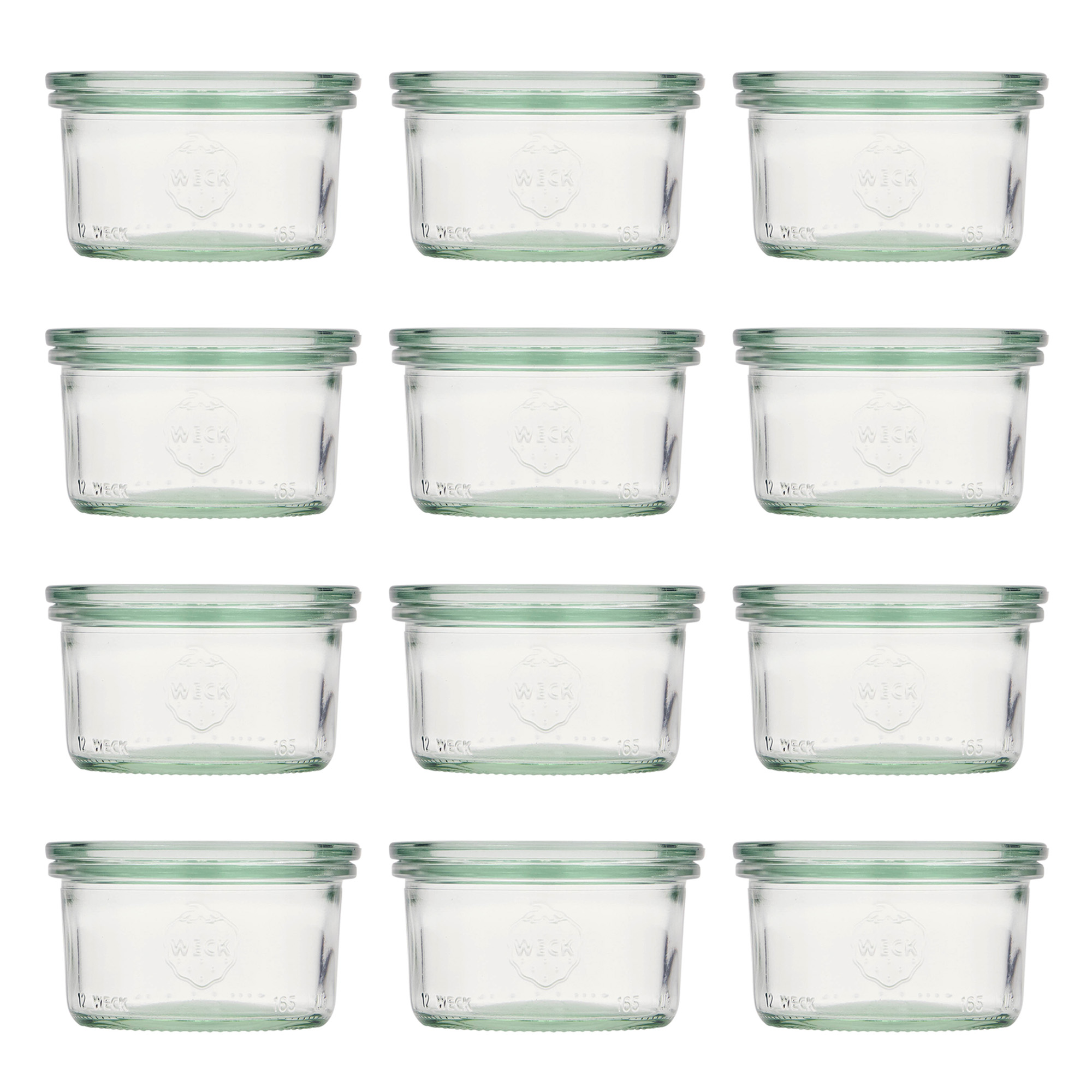 12x 165 ml WECK-staklenka za stavljanje naopako sa staklenim poklopcem RR 80