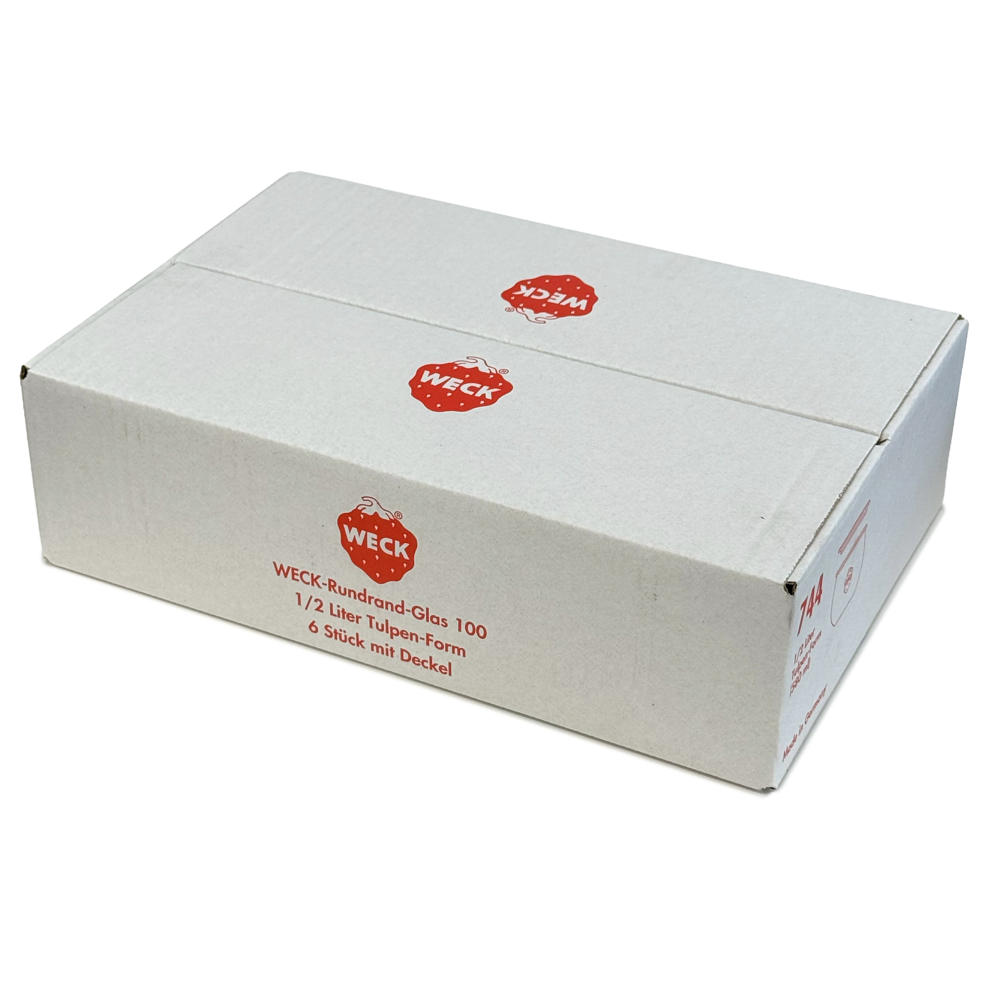 6x 580 ml WECK-tulipan staklenka sa staklenim poklopcem RR 100