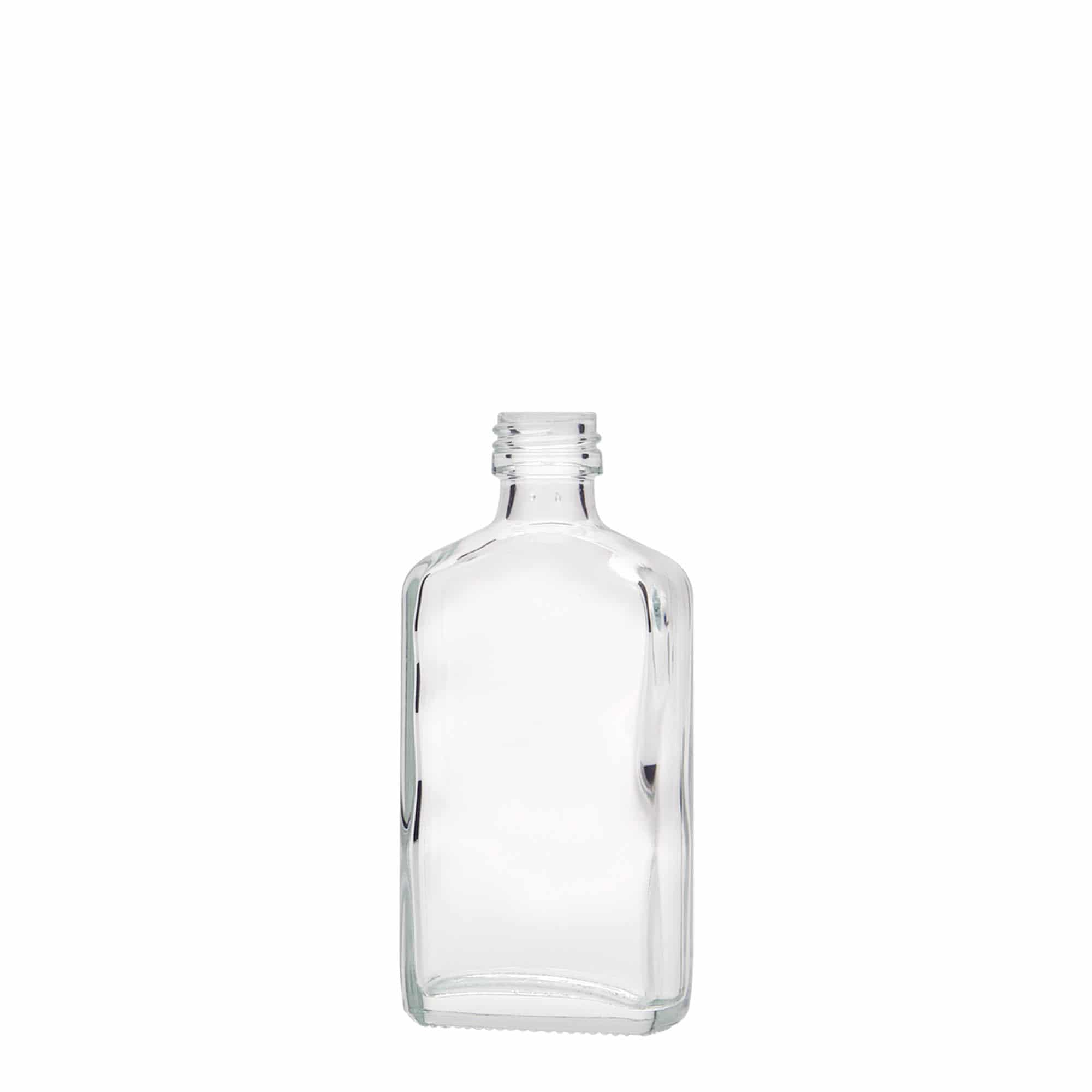 50 ml bočica za džep, pravokutna, staklena, grlo: PP 18