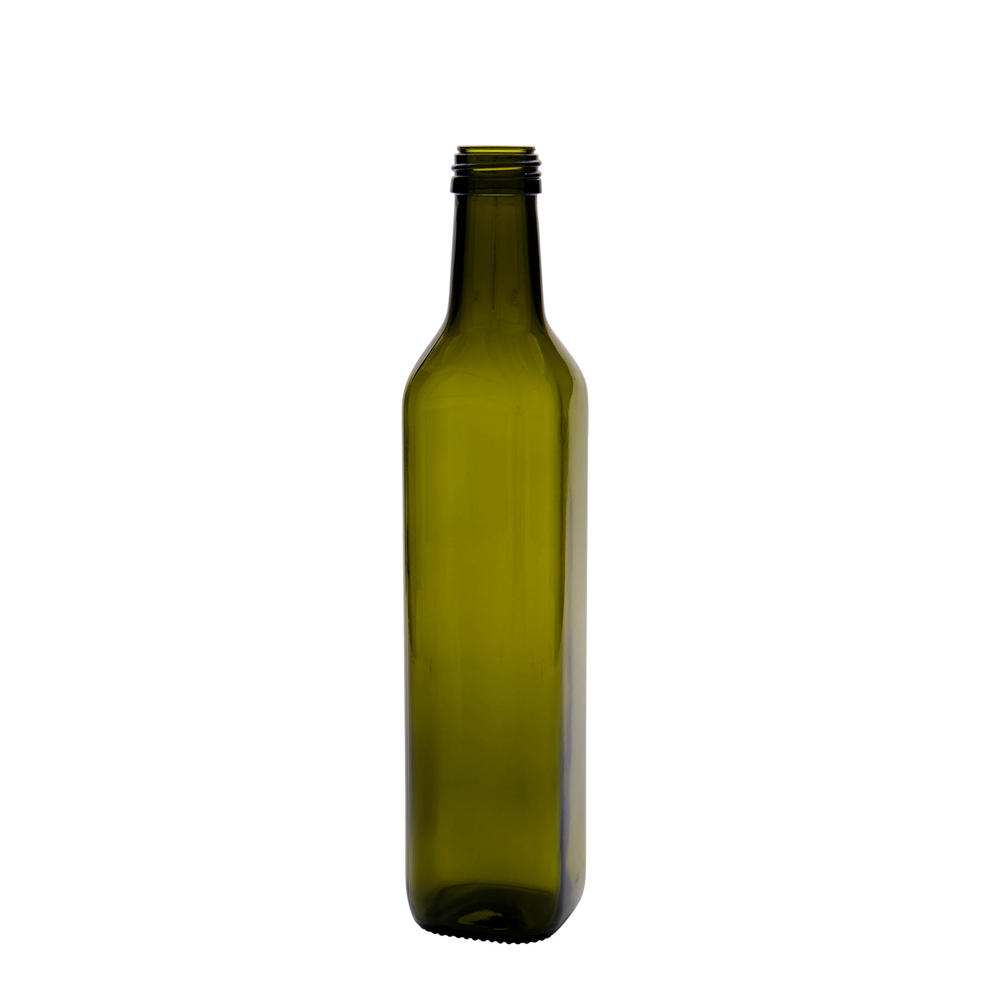 500 ml staklena boca 'Marasca', četvrtasta, antikno zelena, grlo: PP 31,5