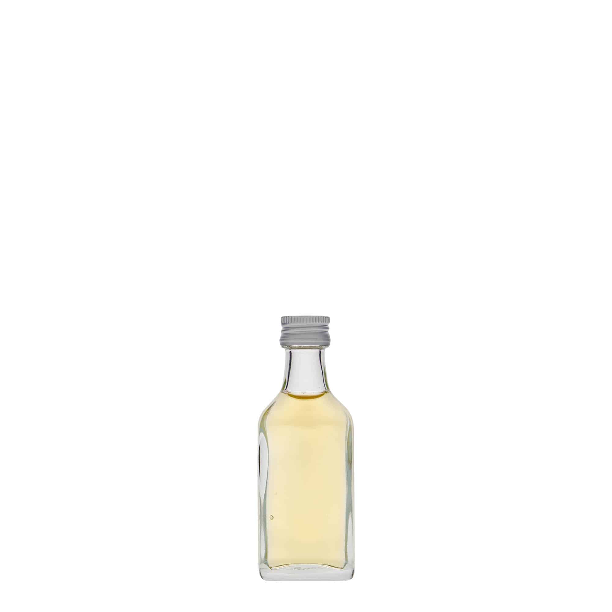 20 ml bočica za džep, pravokutna, staklena, grlo: PP 18