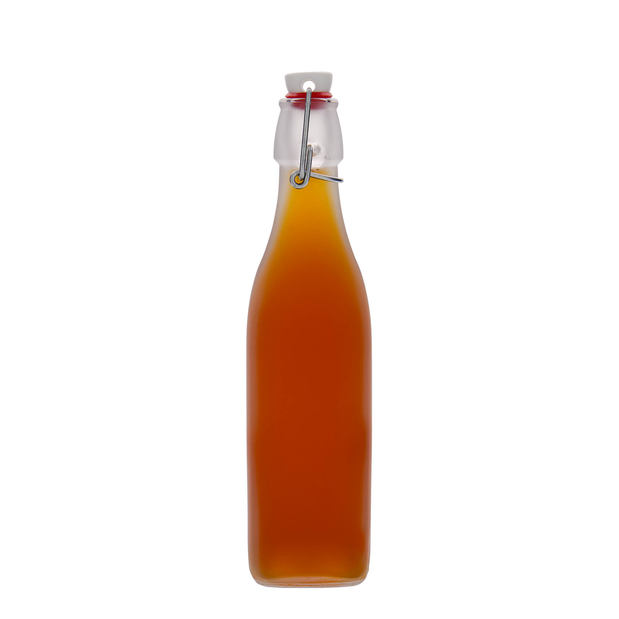 500 ml staklena boca 'Swing, četvrtasta, bijela, grlo: zatvarač s kopčom 500 ml staklena boca 'Swing, četvrtasta, bijela, grlo: zatvarač s kopčom