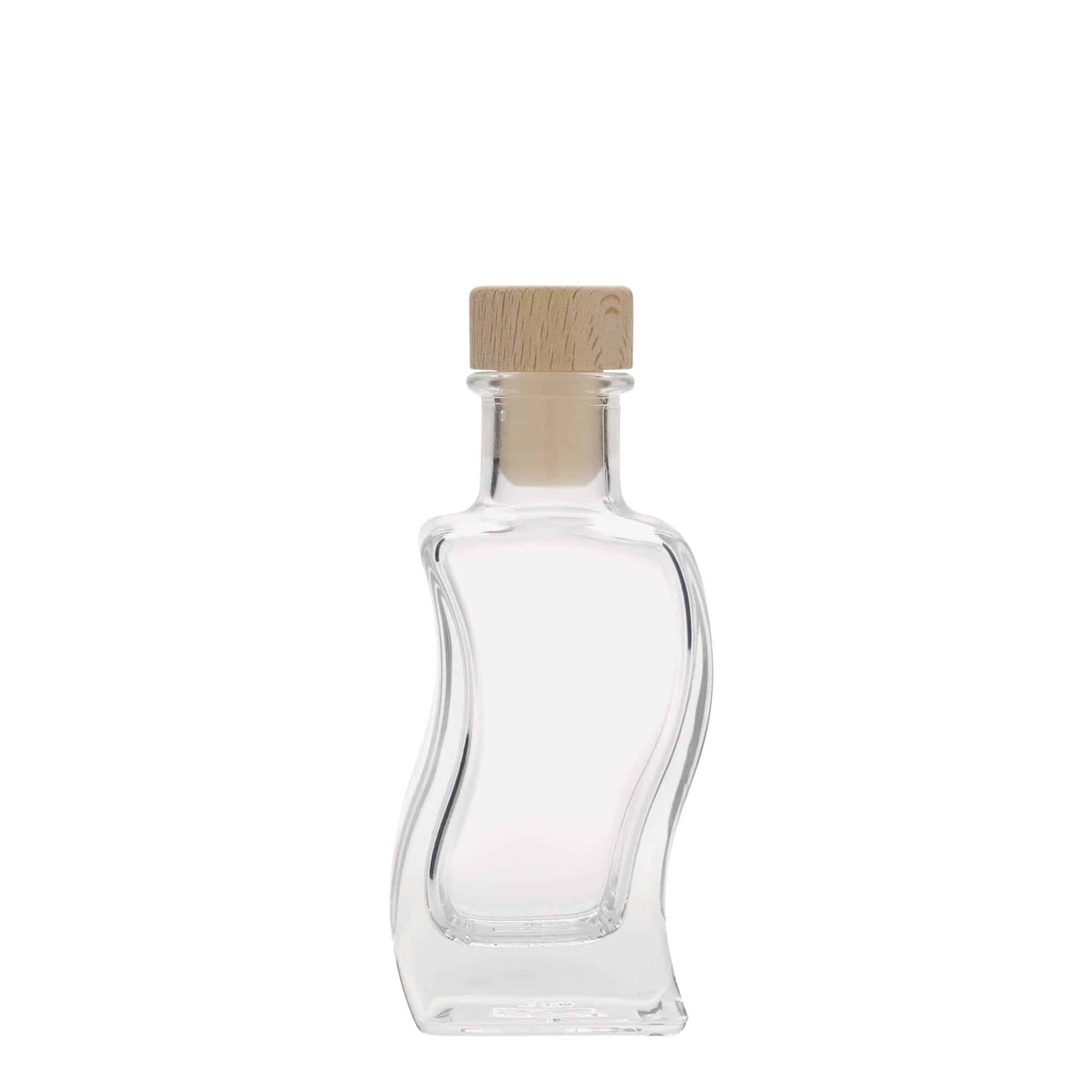 100 ml staklena boca 'Welle', četvrtasta, otvor: plutani čep