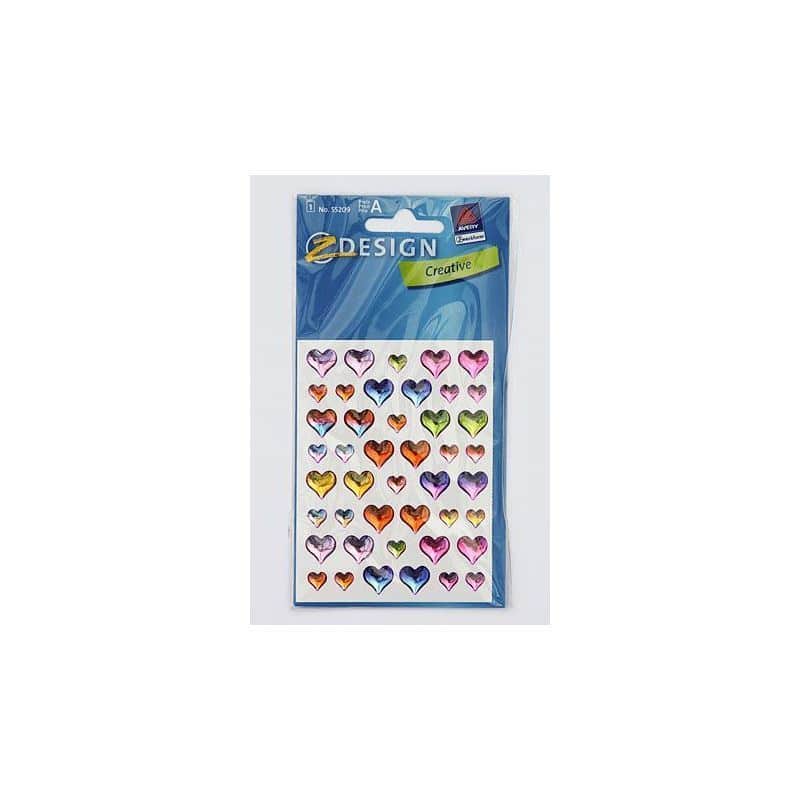 Zweckform naljepnice 'Gel srca', plastika, višebojno