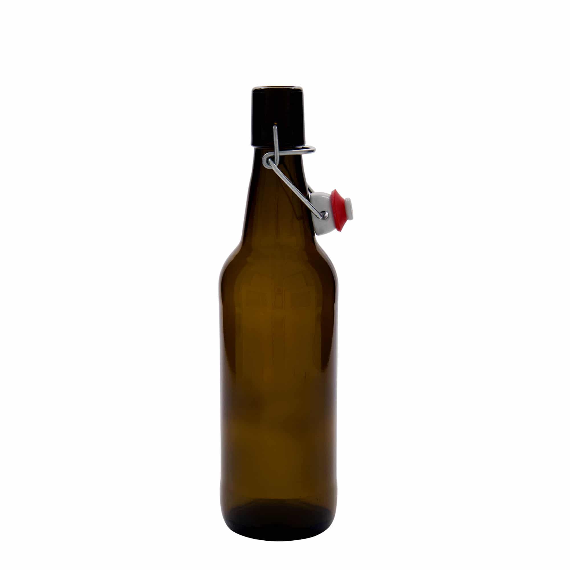 500 ml boca za pivo, staklena, smeđa, otvor: preklopni zatvarač