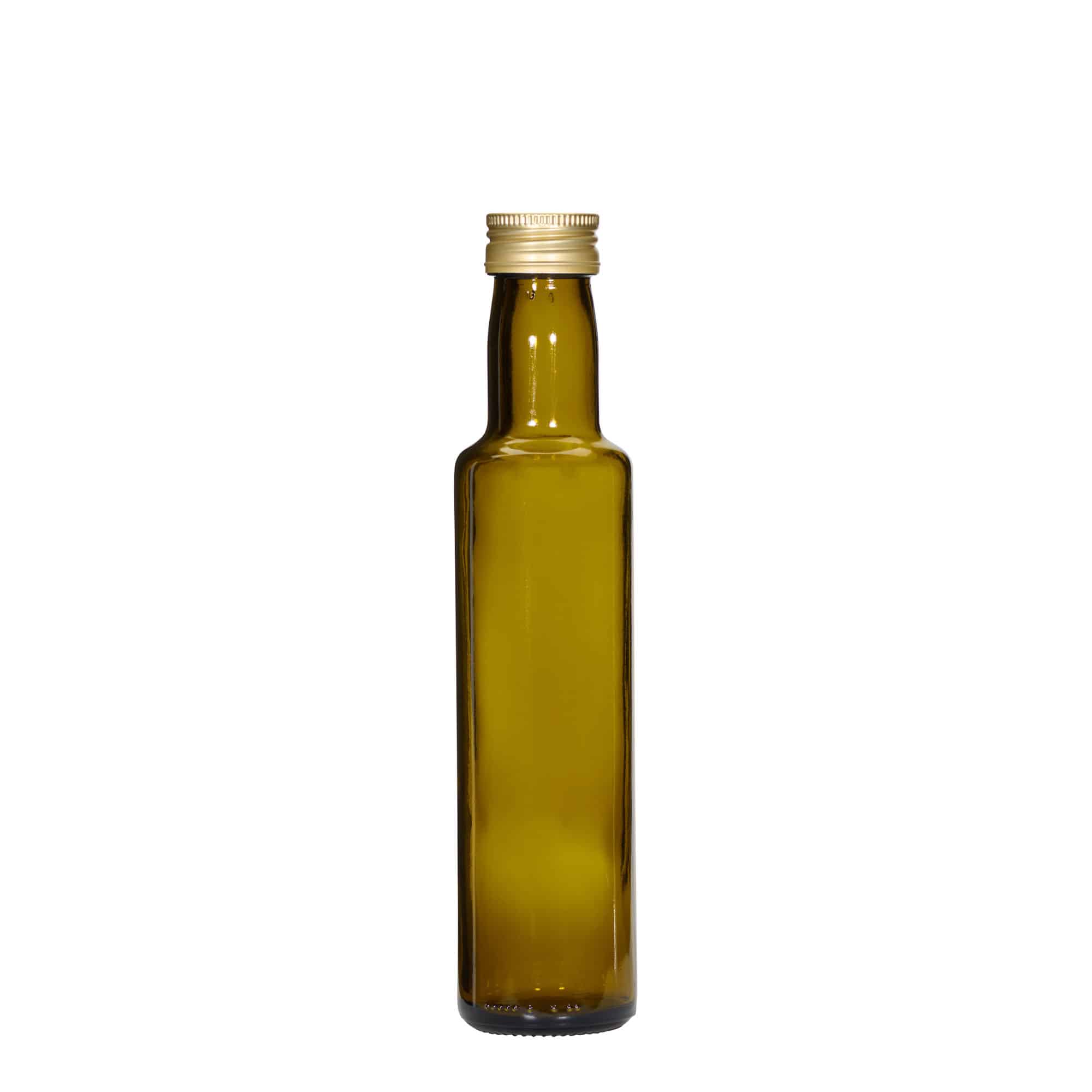 250 ml staklena boca 'Dorica', antikno zelena, grlo: PP 31,5