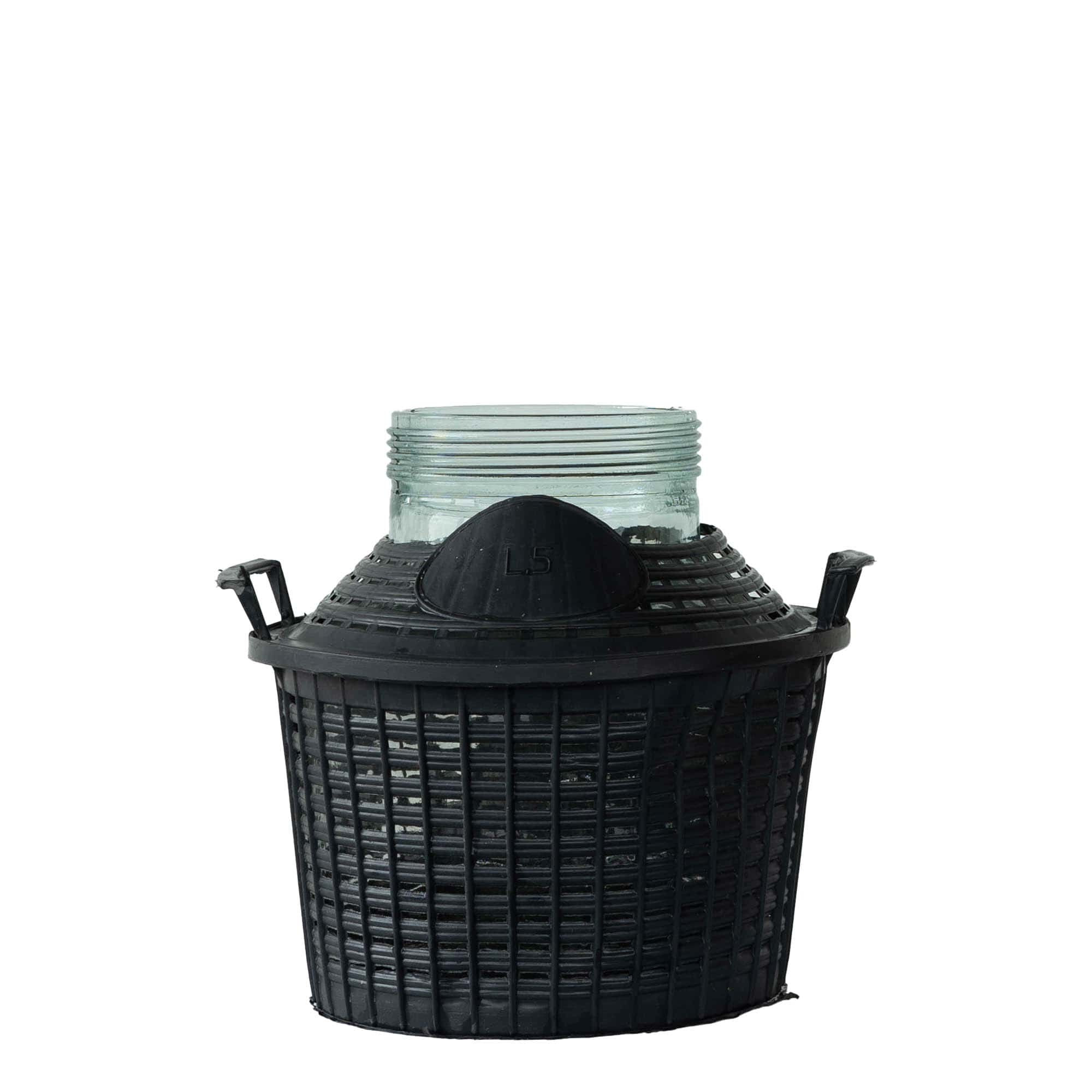 5 l balonska boca širokog grla, staklena, otvor: navojni zatvarač