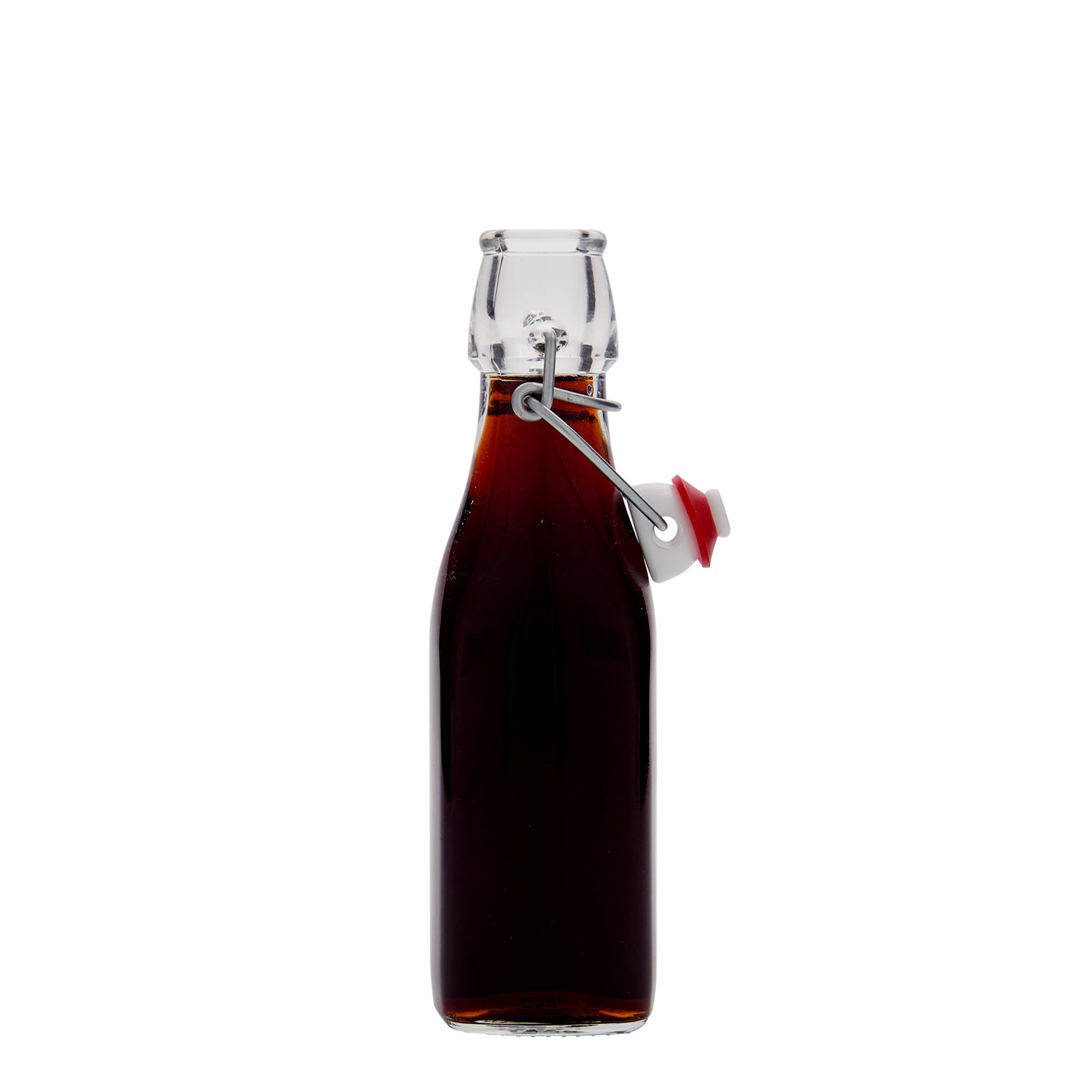 250 ml staklena boca 'Swing, kvadratna, grlo: zatvarač s kopčom