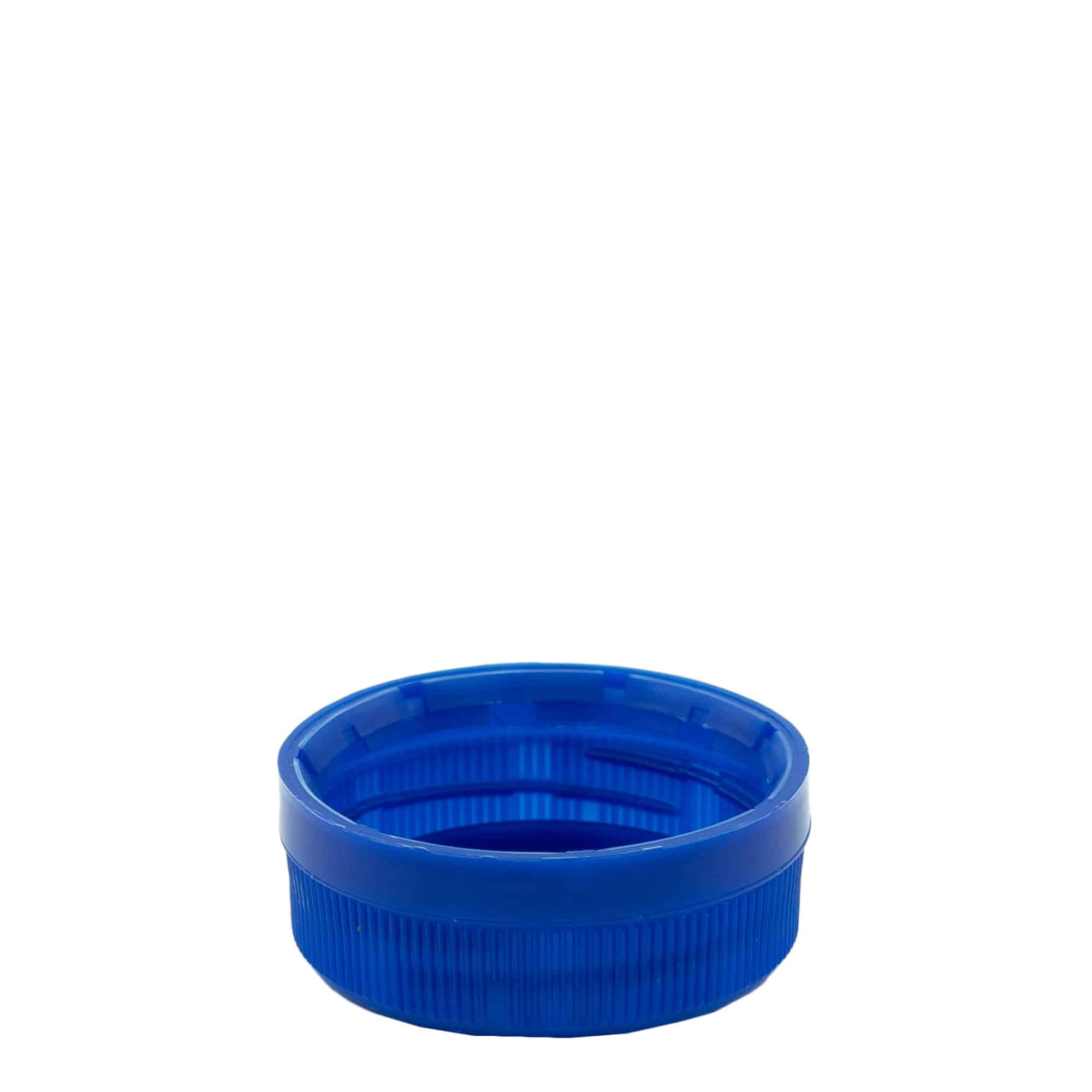 Navojni čep s dvostrukim navojem, PE plastika, plavi, za otvor: PET 38 mm
