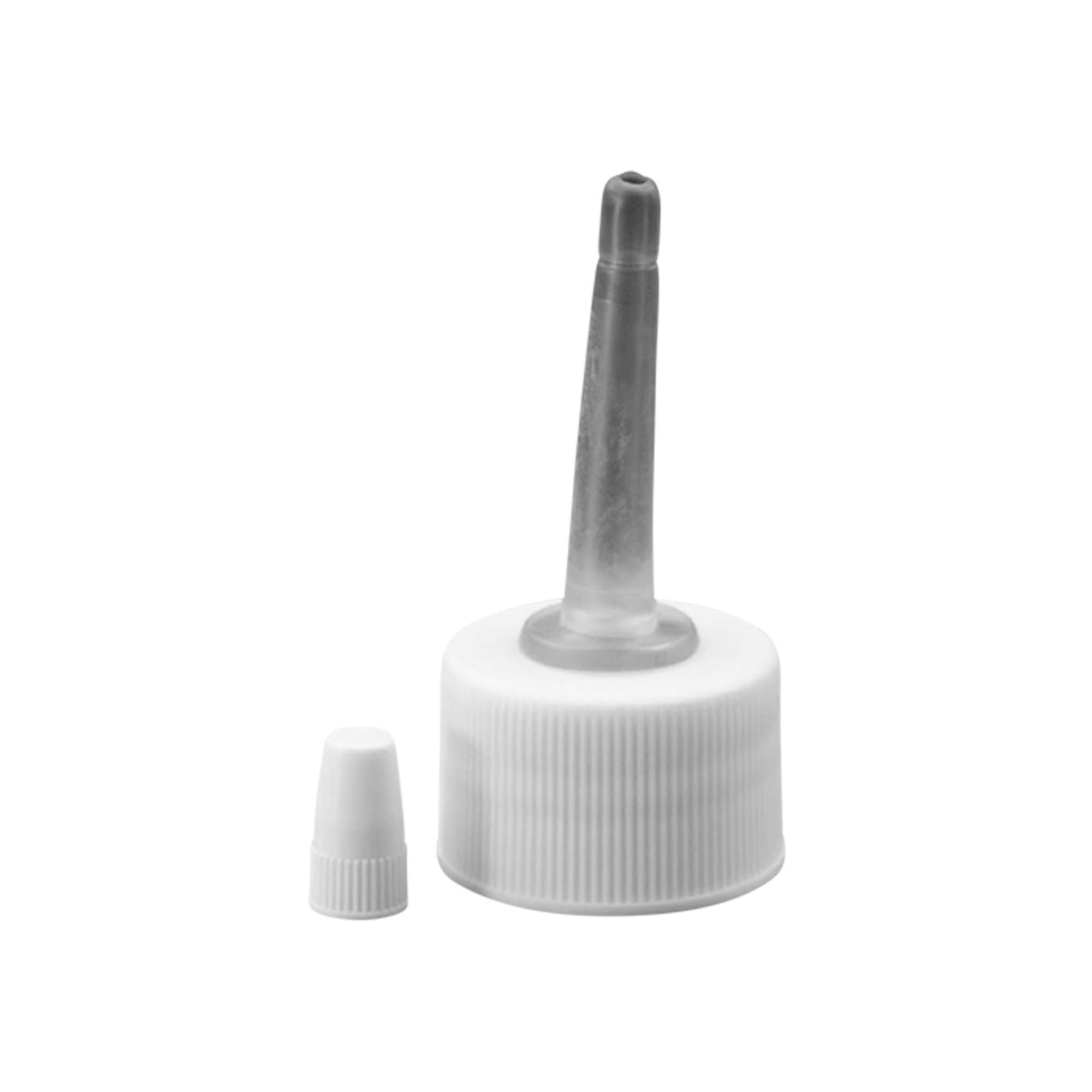 Zatvarač s navojem s aplikatorom, PP plastika, bijeli, za otvor: 24/410