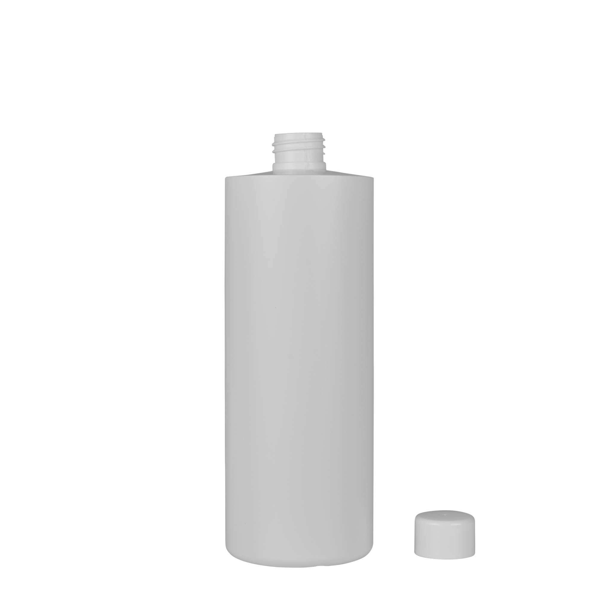 500 ml plastična boca 'Pipe', zelena HDPE, bijela, grlo: 24/410