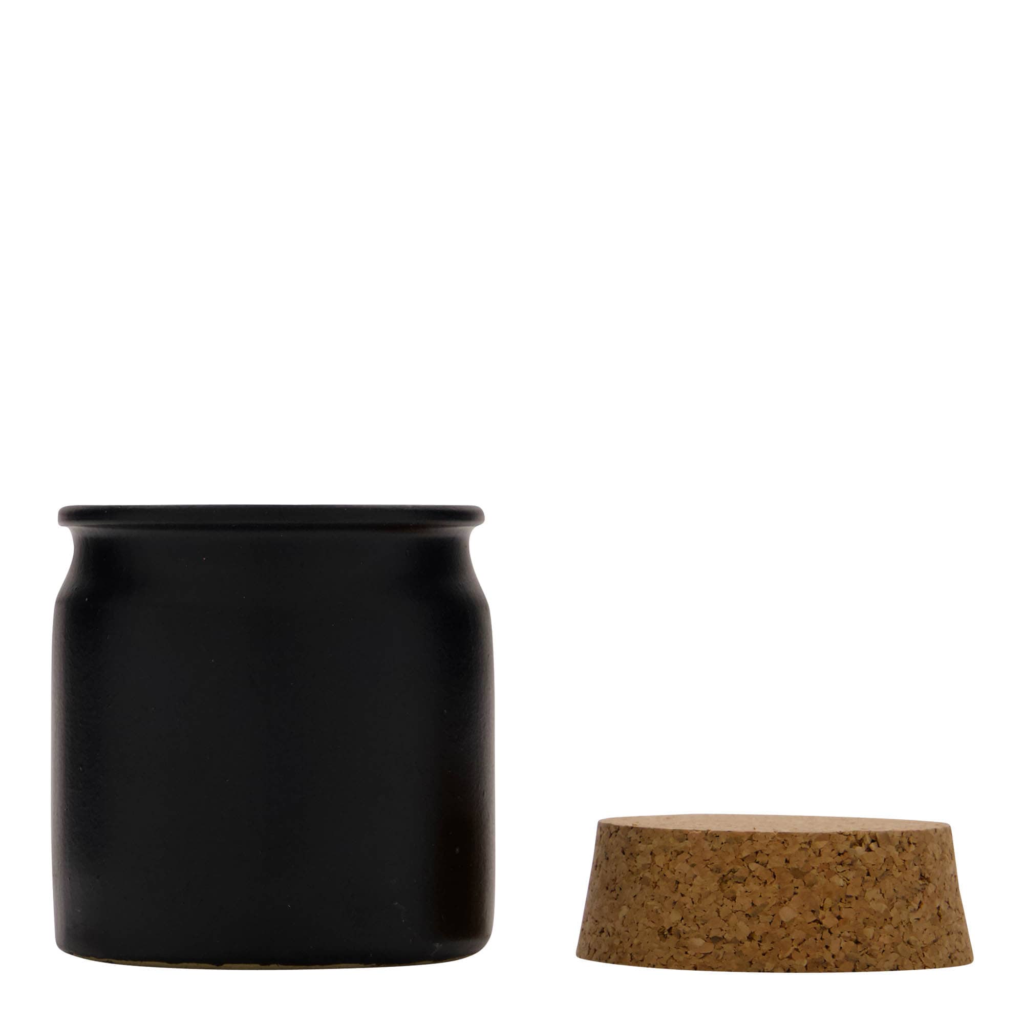 160 ml lonac od kamene keramike, keramika, crni, otvor: pluta
