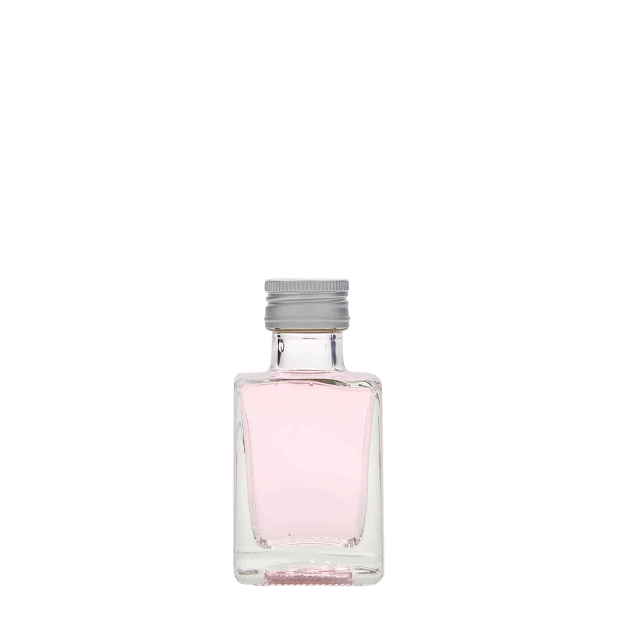 50 ml staklena boca 'Cube', kvadratna, grlo: PP 24