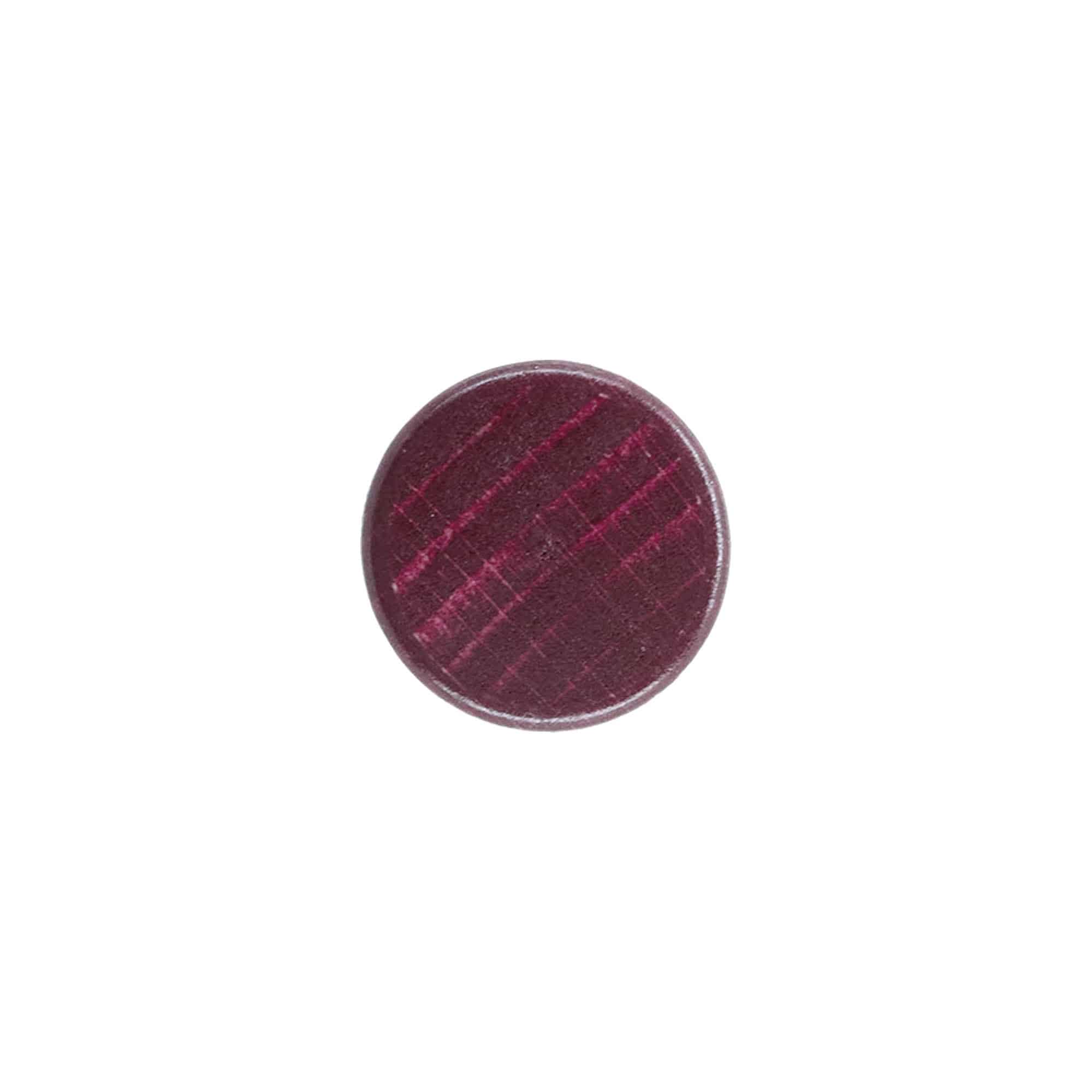 Čep s drškom 19 mm, drvo/plastika, bordo crvena, za otvor: pluta